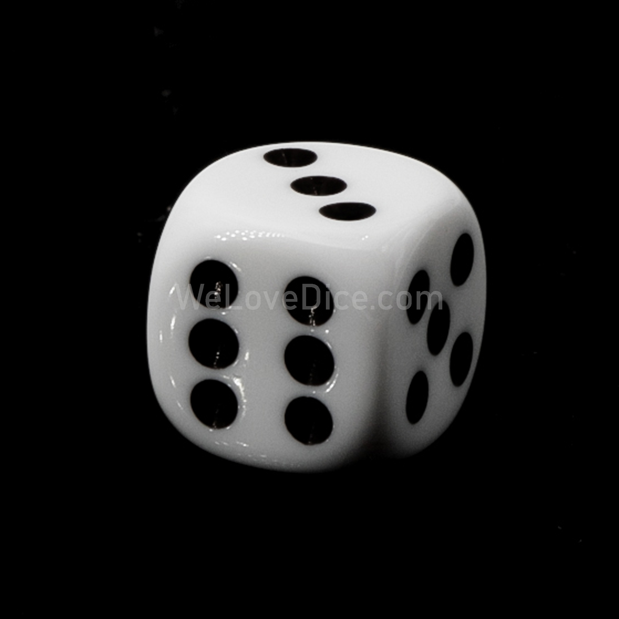 16mm  D6 Dice in white / black