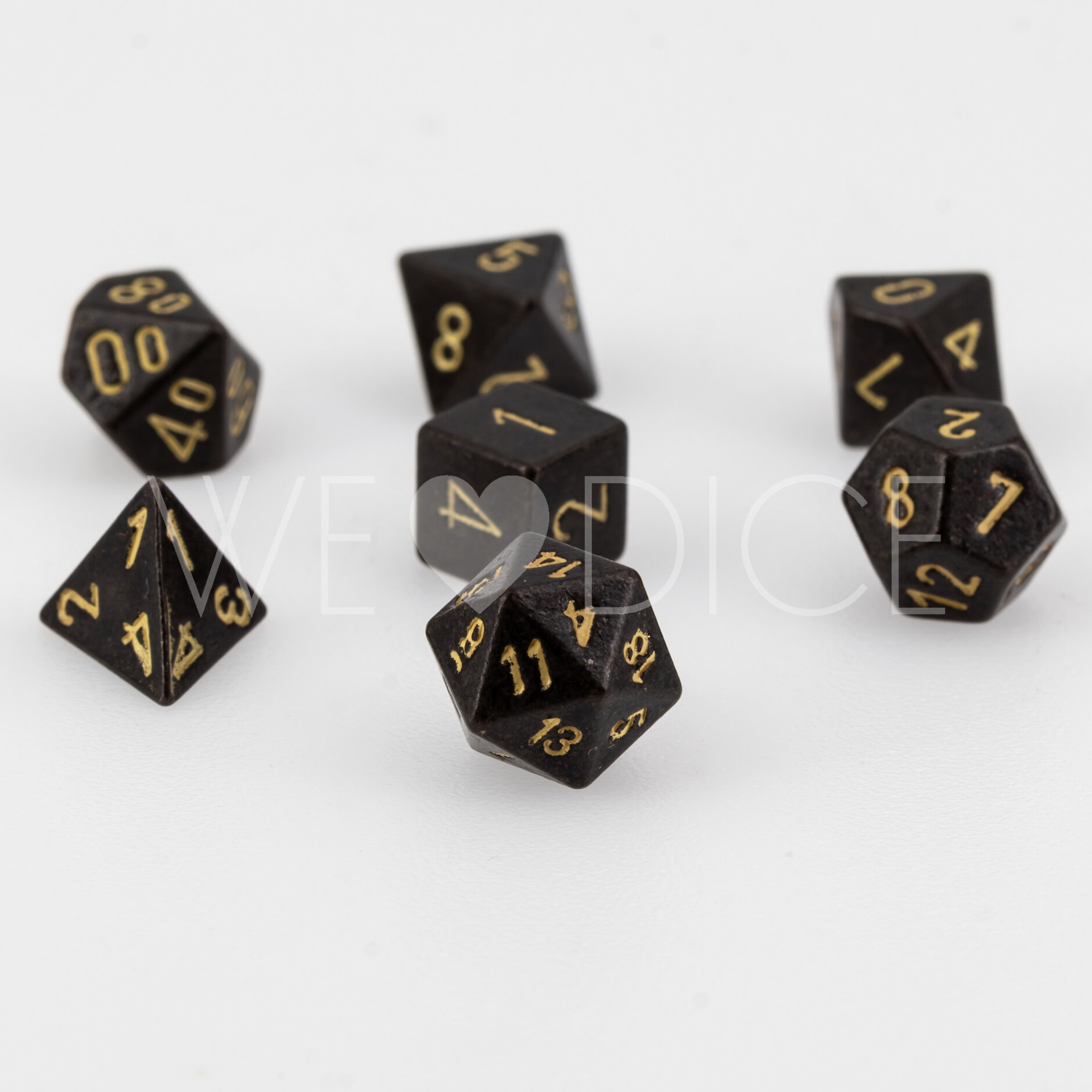 Mini-Metall dice  - Nightmetal - 7  Pcs set