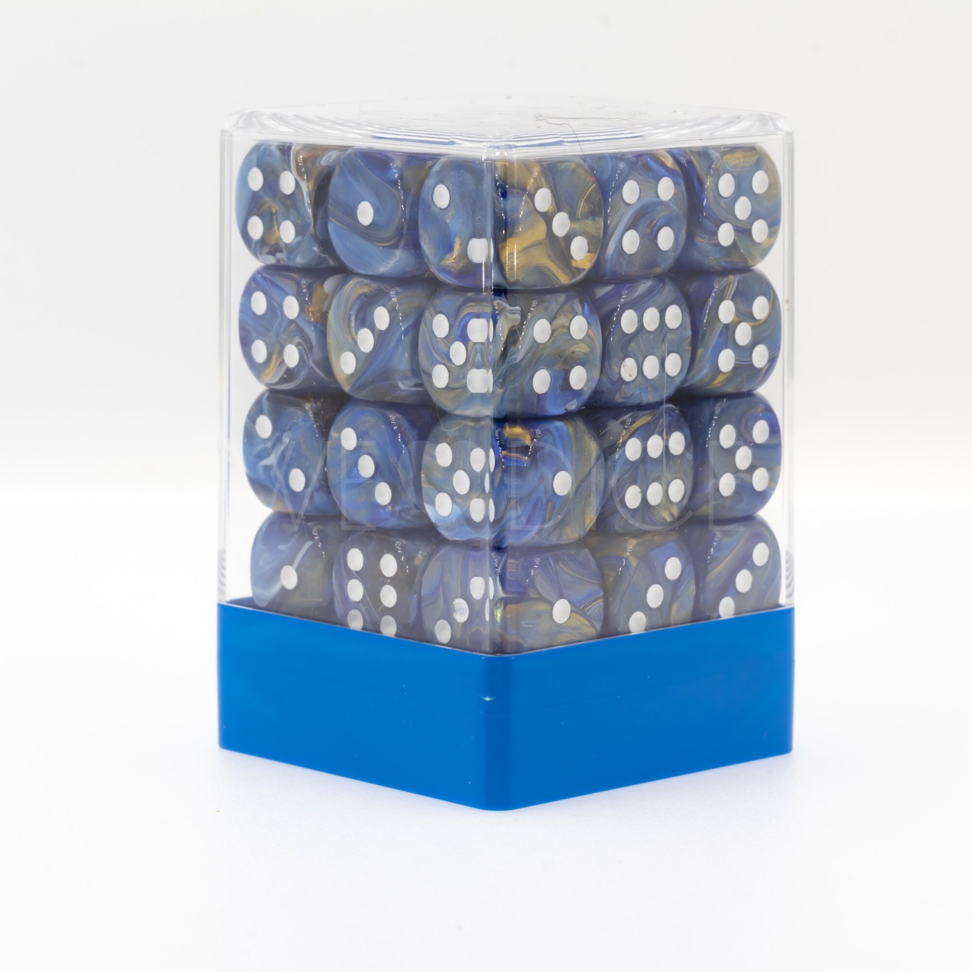 Aurelia blue / white 12mm D6 Dice Set  (36Pcs)
