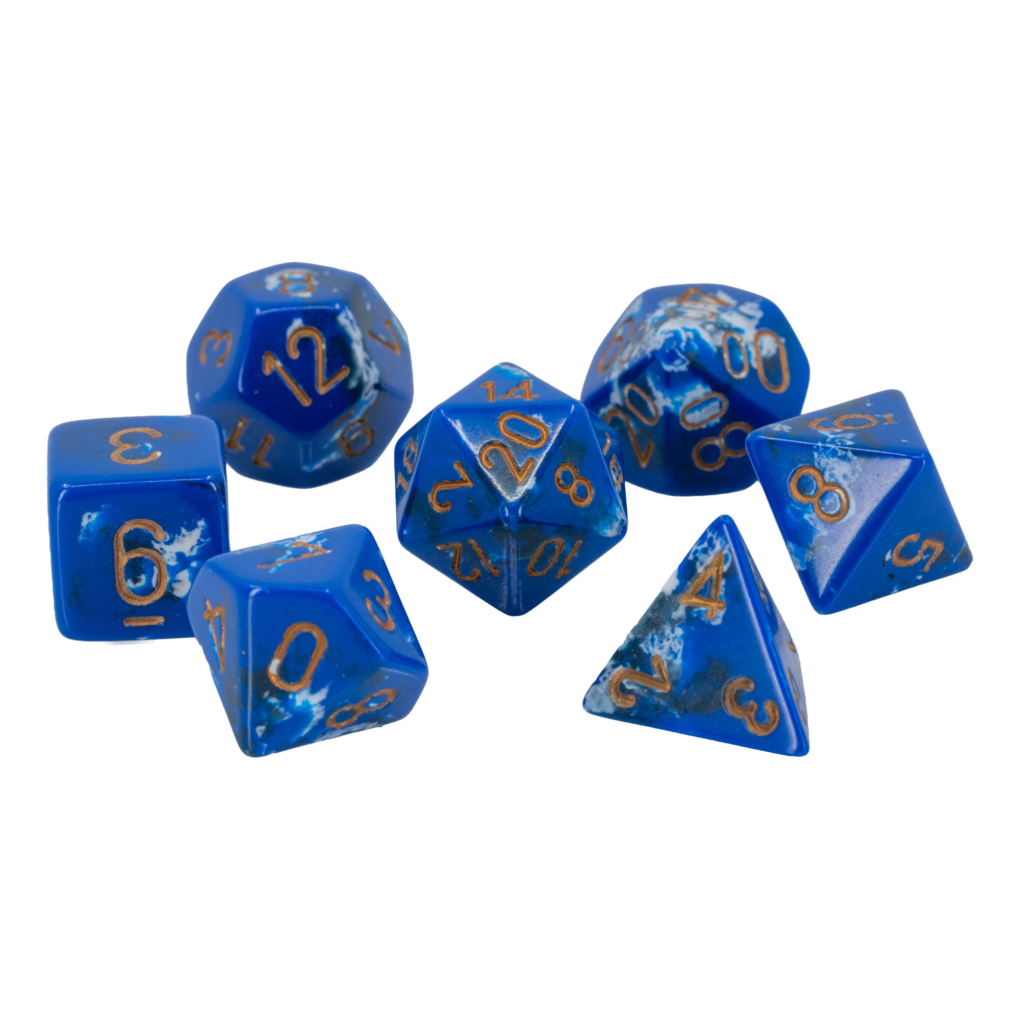 Brush™ Polyhedral Waterbreak™ / gold 7-Würfel Set