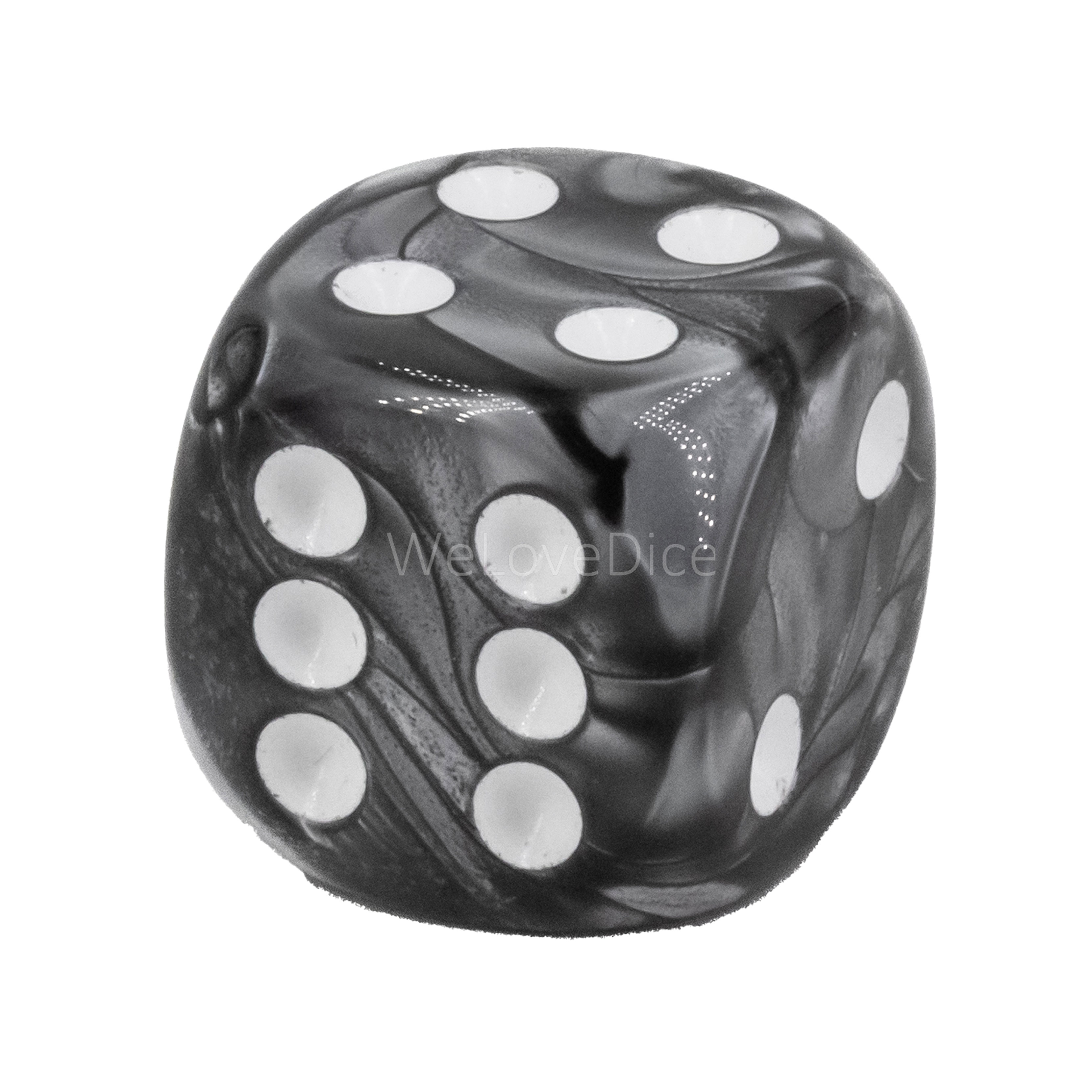 20mm  D6 Dice in silver grey / white Silk
