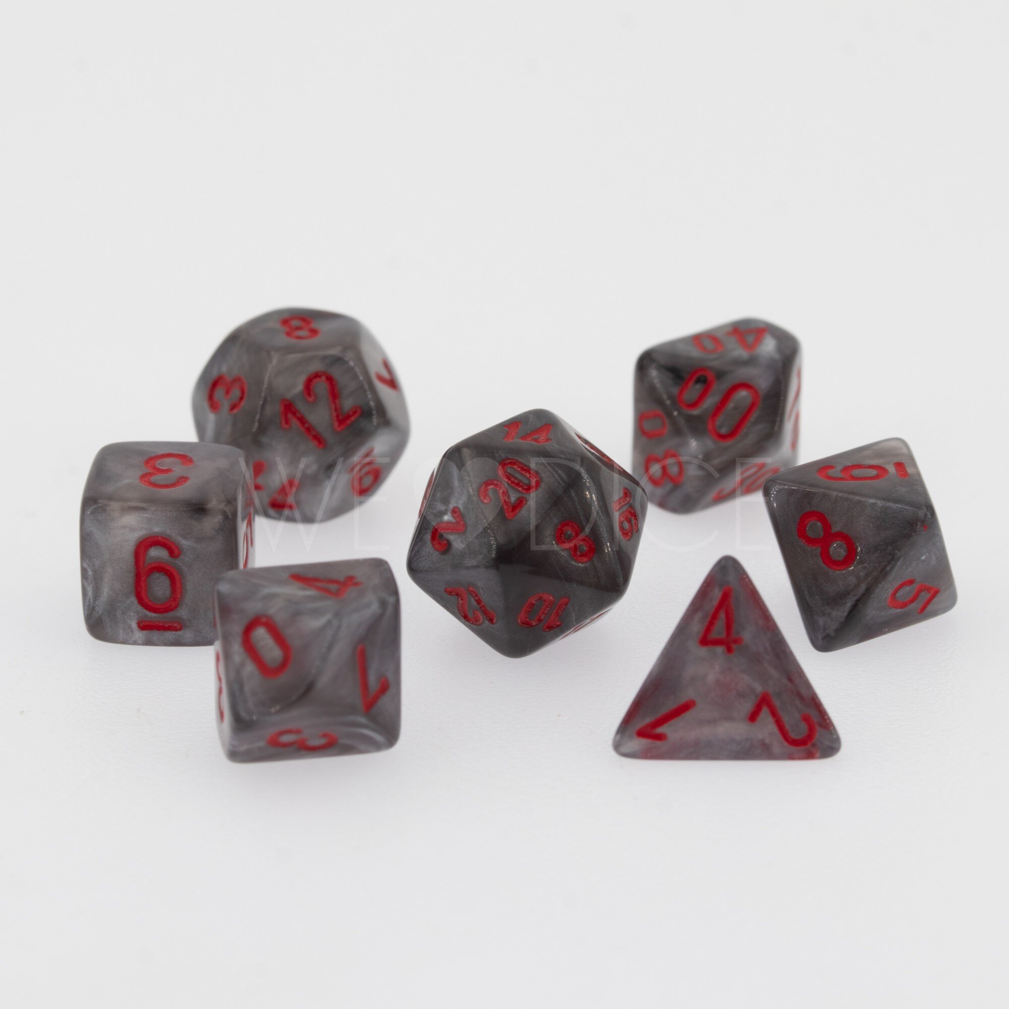 Velvet® Mini-hedral Polyhedral Black / red  7-DieSet