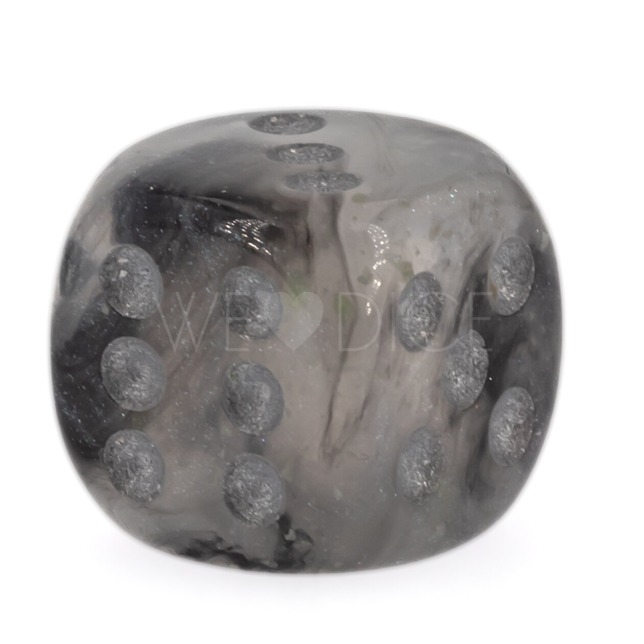 Borealis® Light smoke / silber 12mm W6 Würfel mit Punkten (1 Stück)
