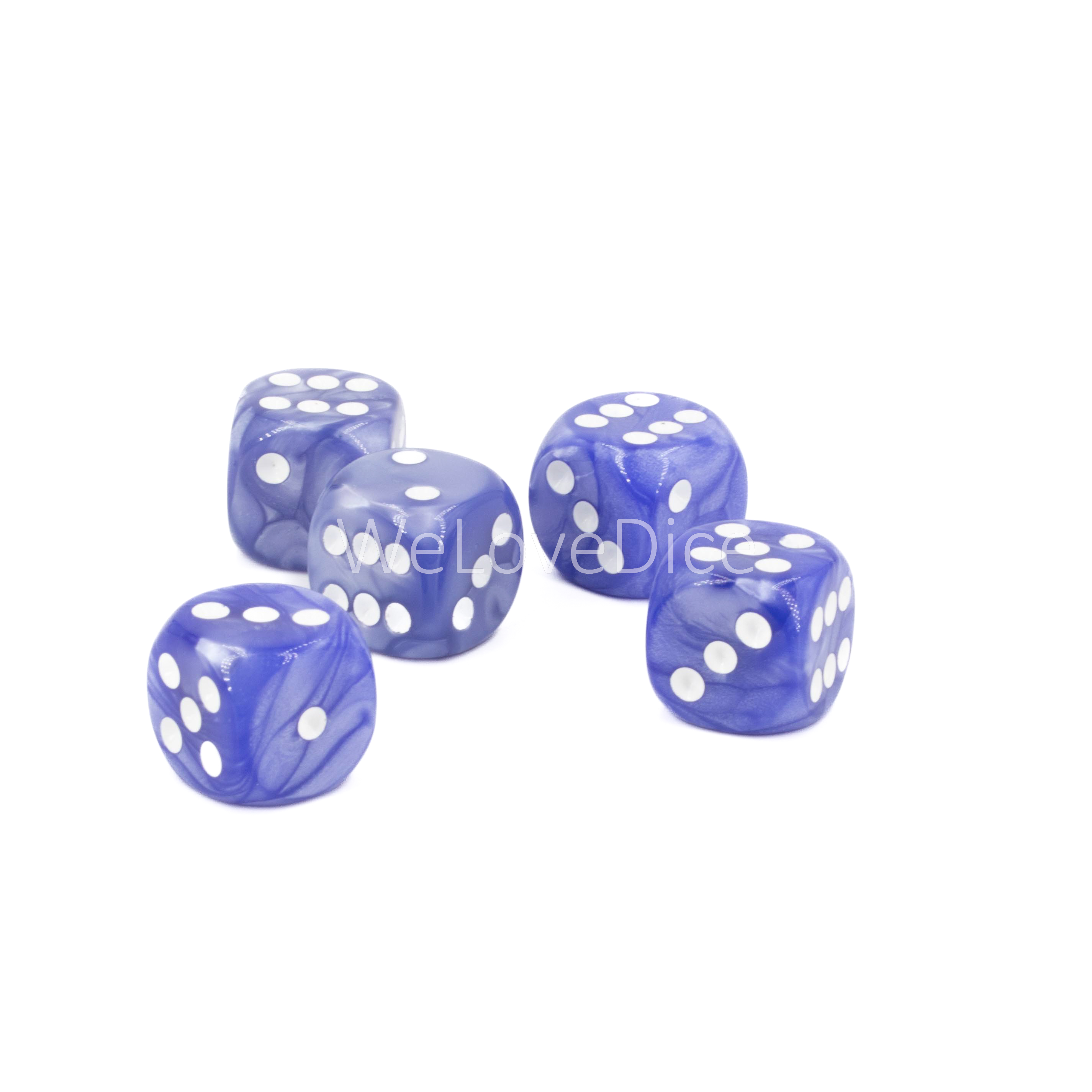 16mm W6 Würfel in lila / weiß