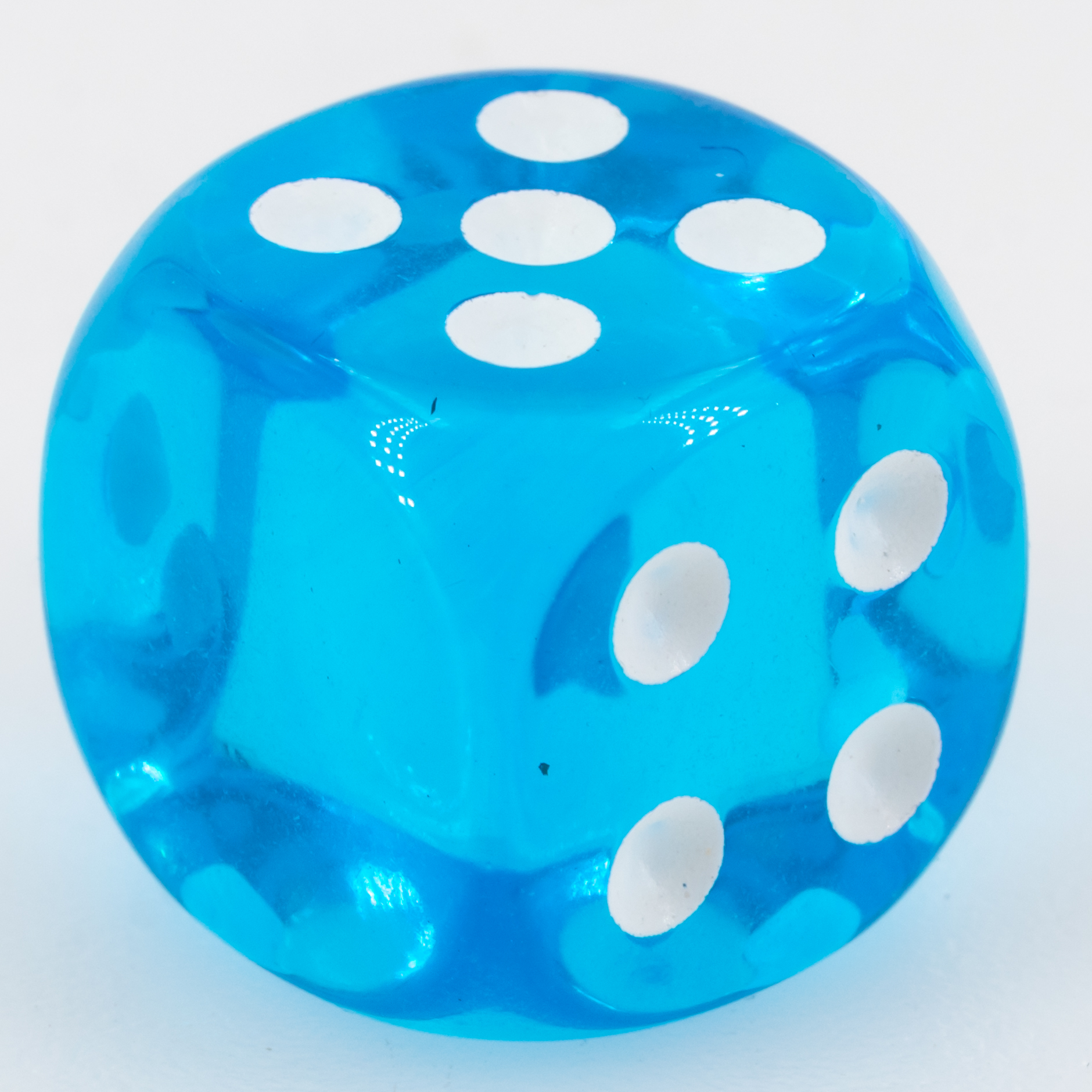 16mm Würfel in türkisblau / weiß Transparent ohne "6"