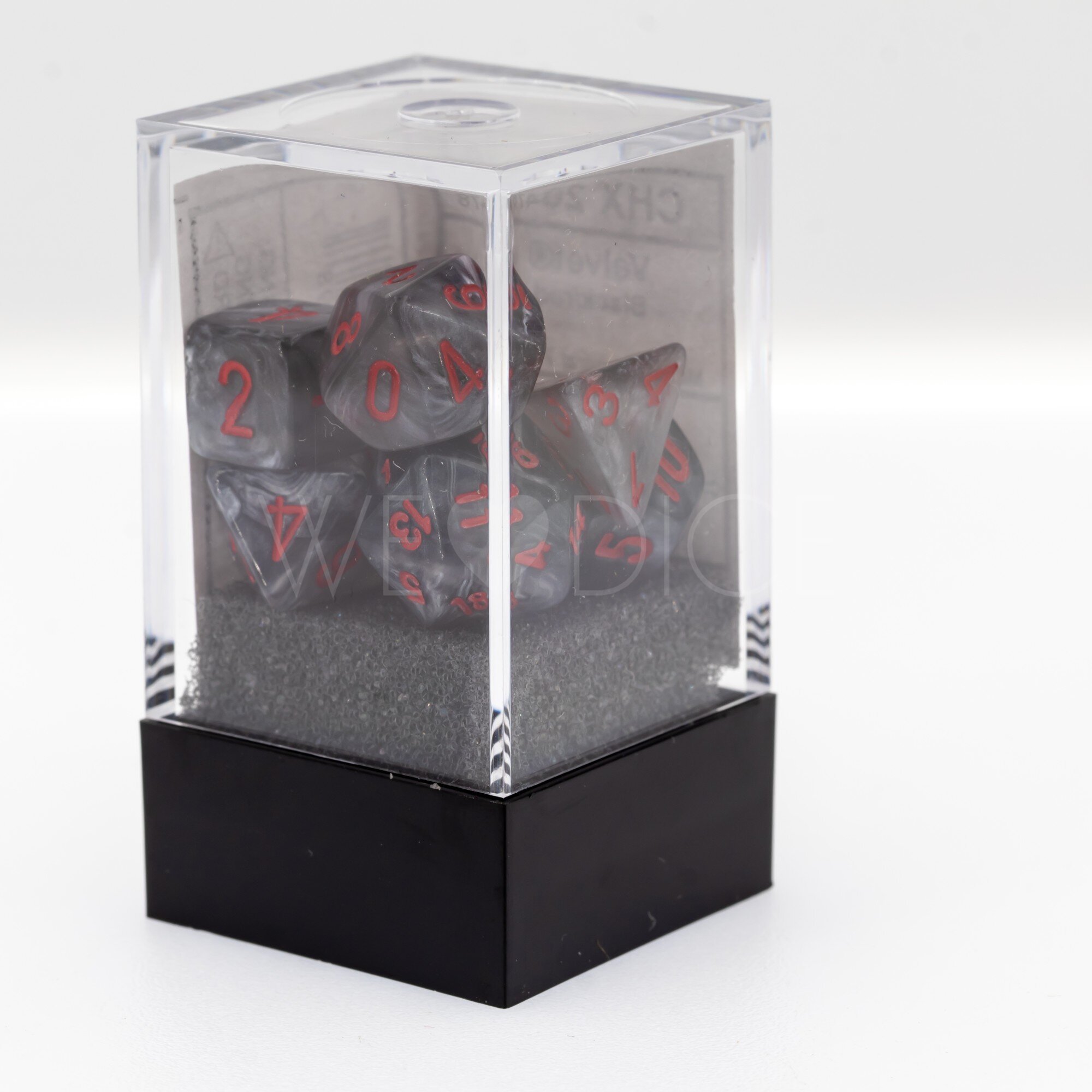 Velvet® Mini-hedral Polyhedral Black / red  7-DieSet