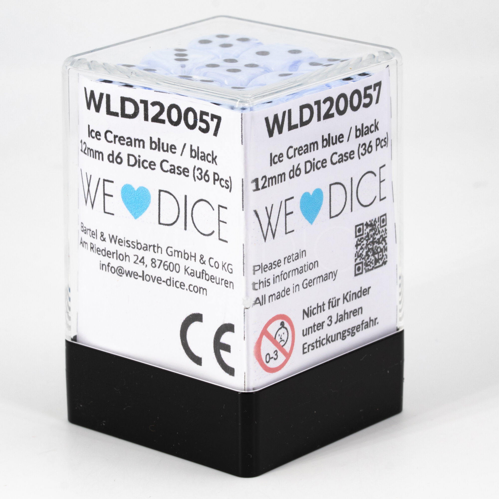 Ice Cream blau / schwarz 12mm W6 Set (36 Stück)