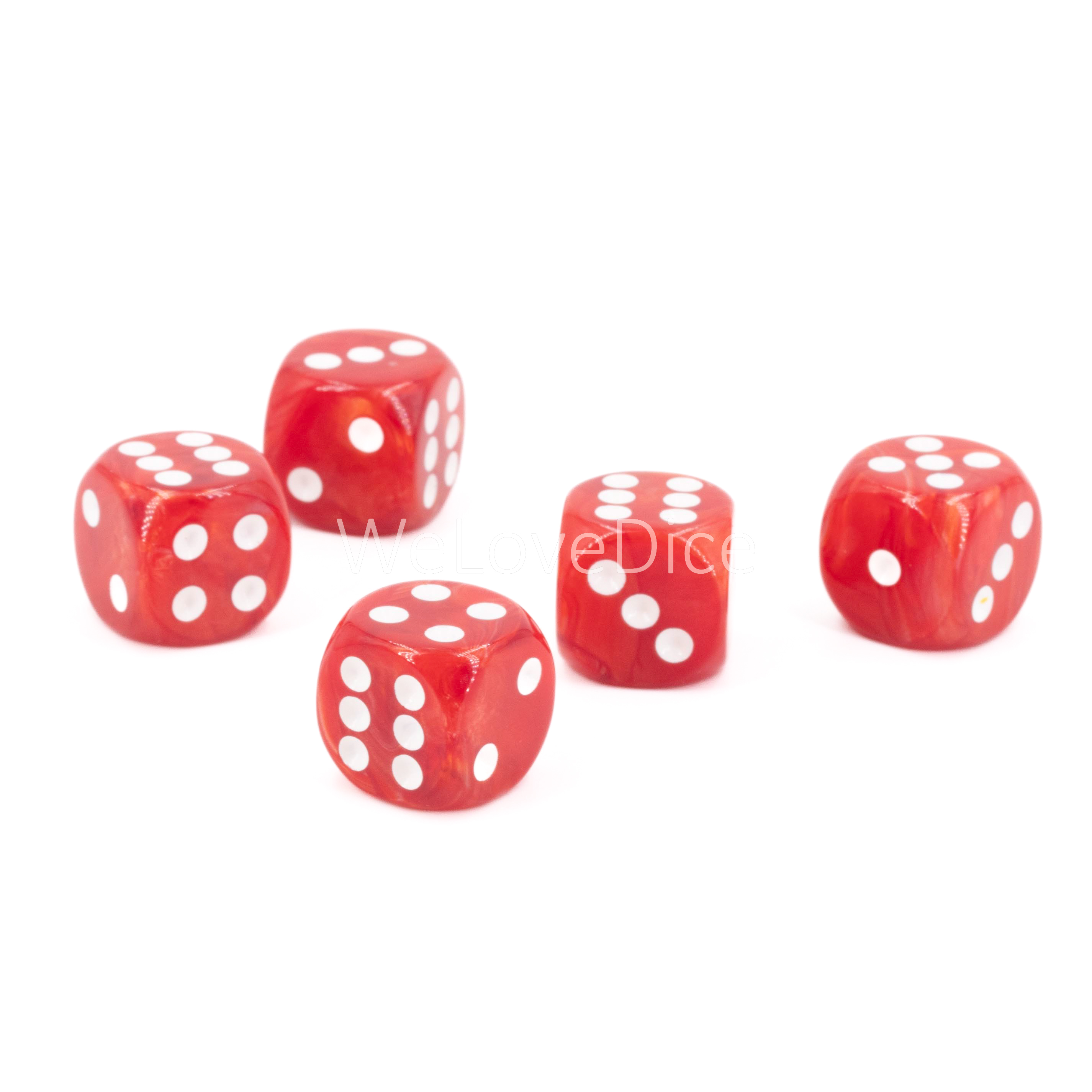 16mm W6 Würfel in lachsrot / weiß