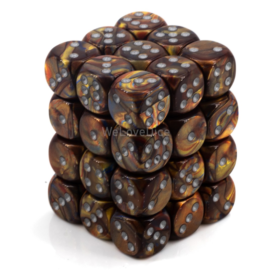 Lustrous  Gold / silber 12mm W6 Würfel Set (36 Würfel)