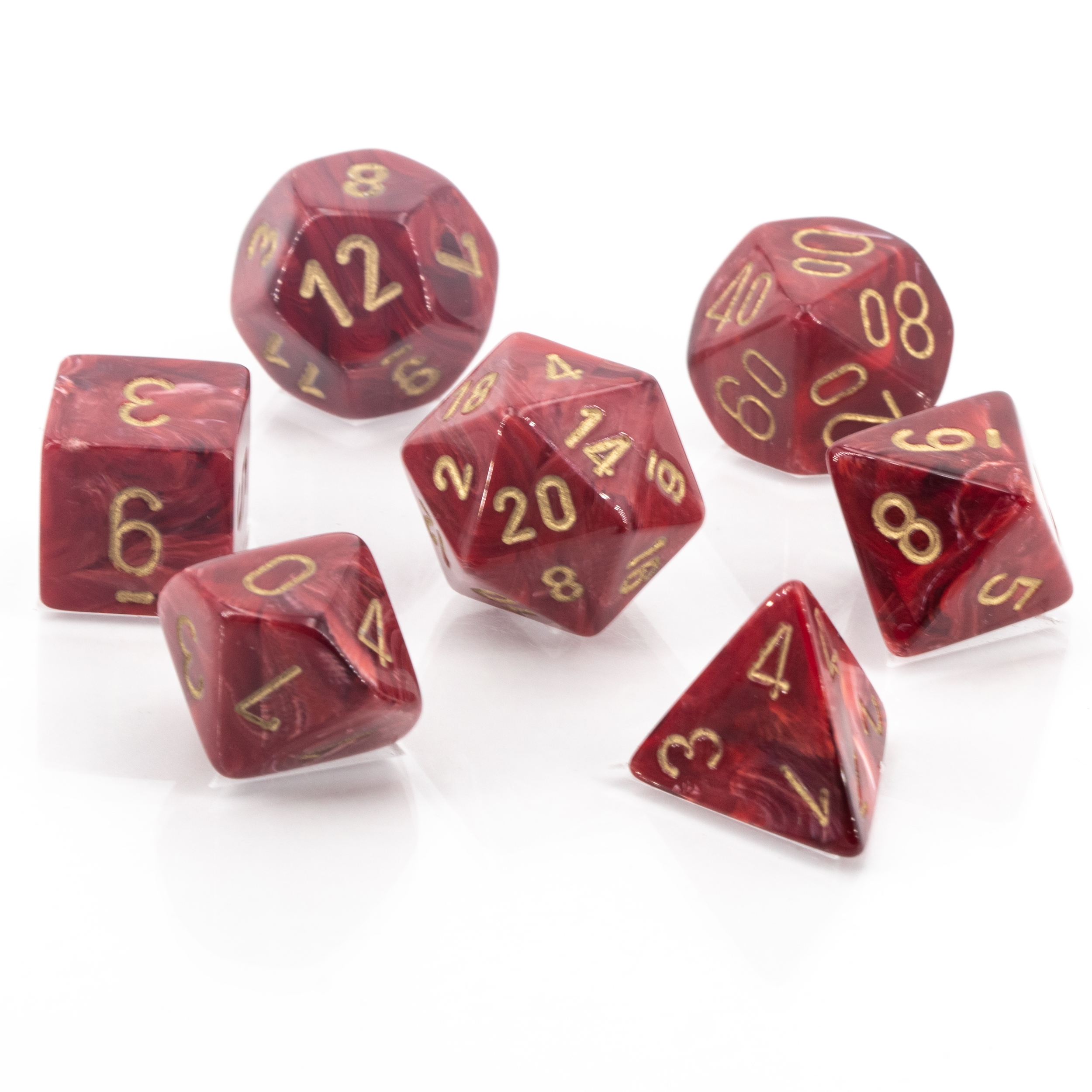 Vortex® Polyhedral Burgundy / Gold 7-Würfel Set