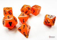 Mini-hedral Vortex® Polyhedral Orange / Schwarz 7-Würfel Set