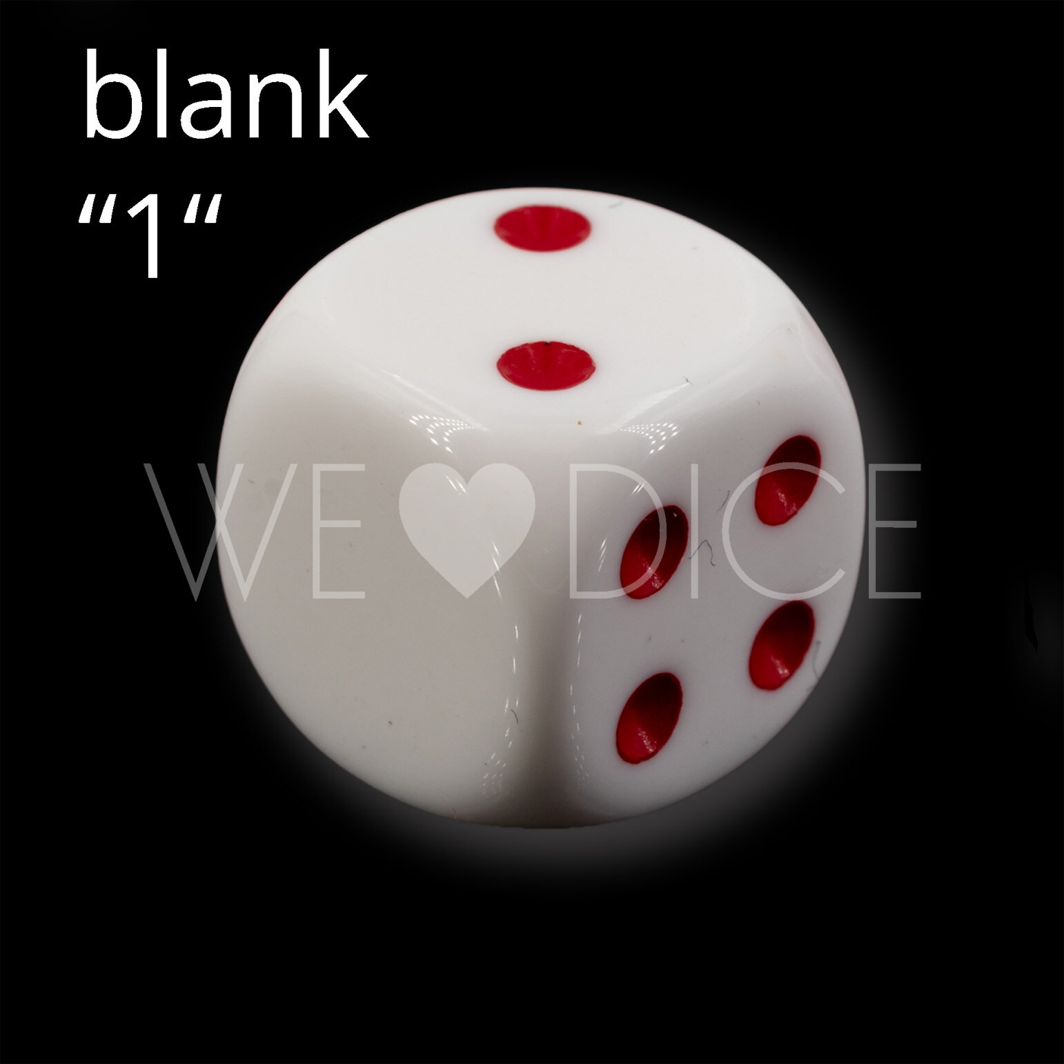 16mm Dice in white / red Opaque no "6"