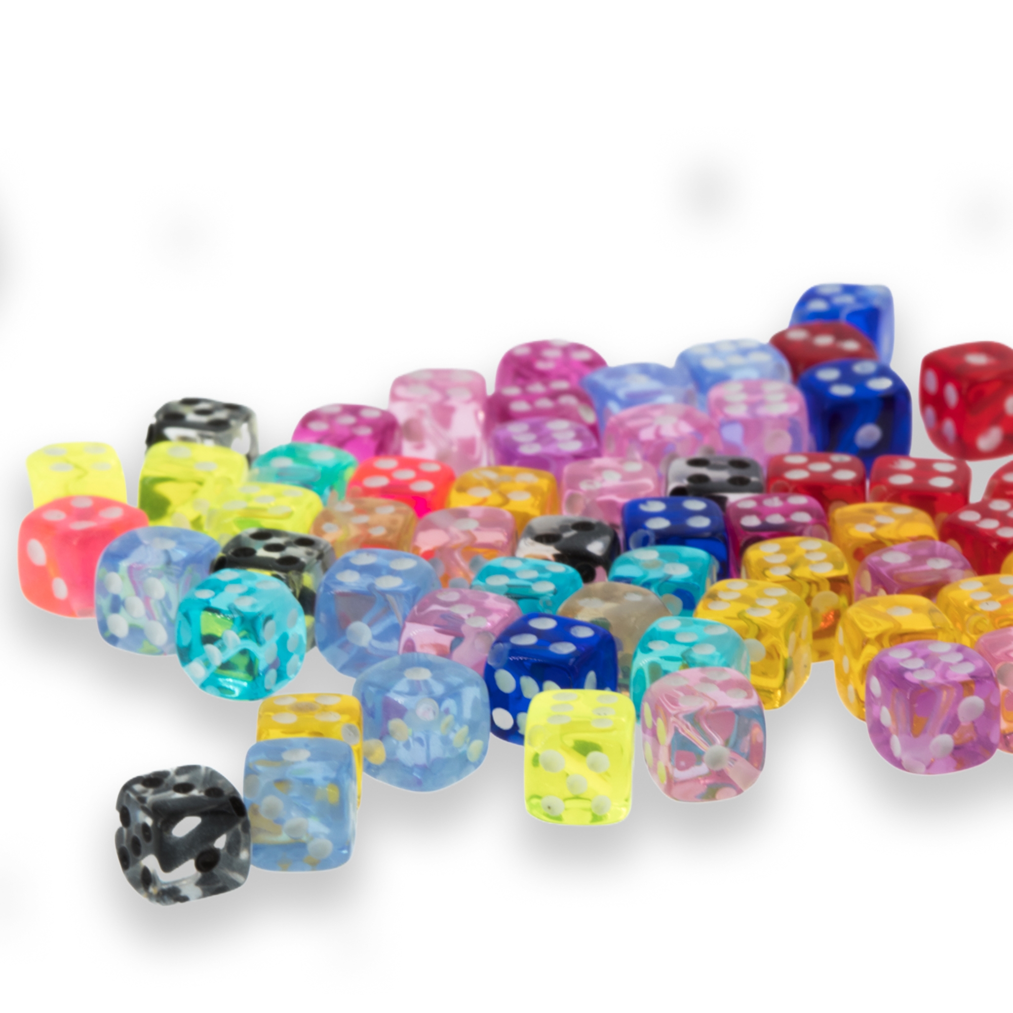  5mm Dice bead - mix colors Opaque, in