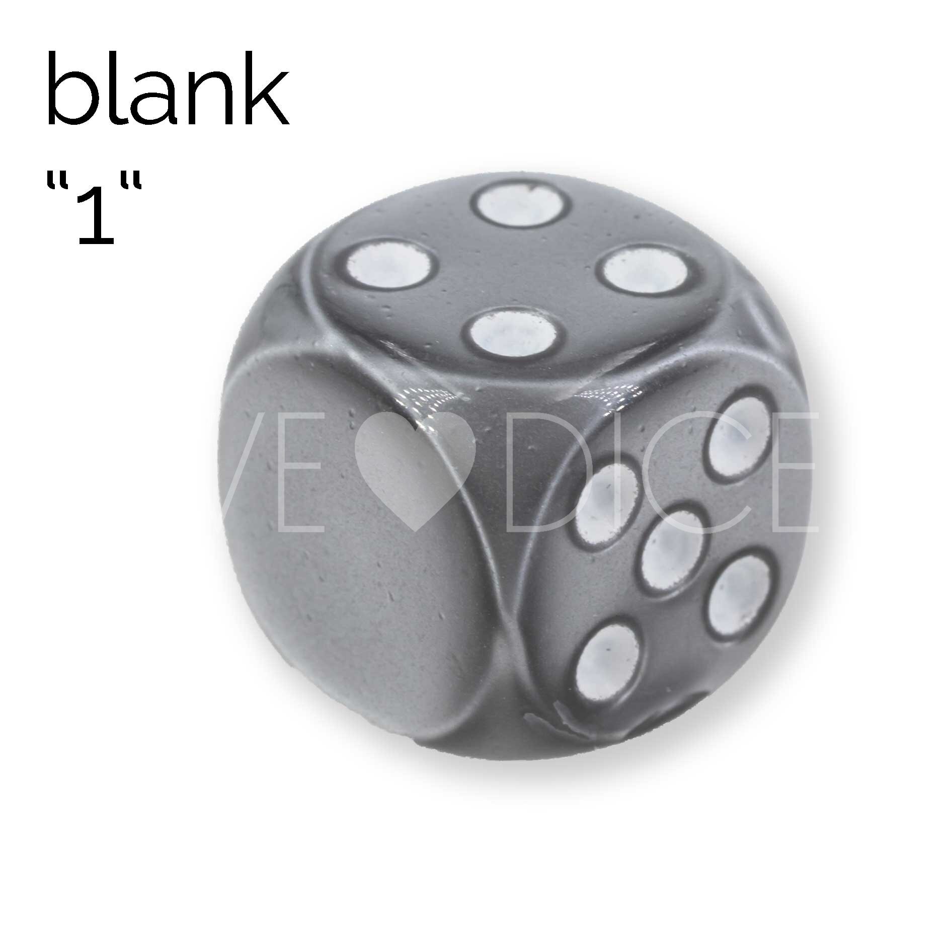 16mm Dice in silver / grey Silk no "6"