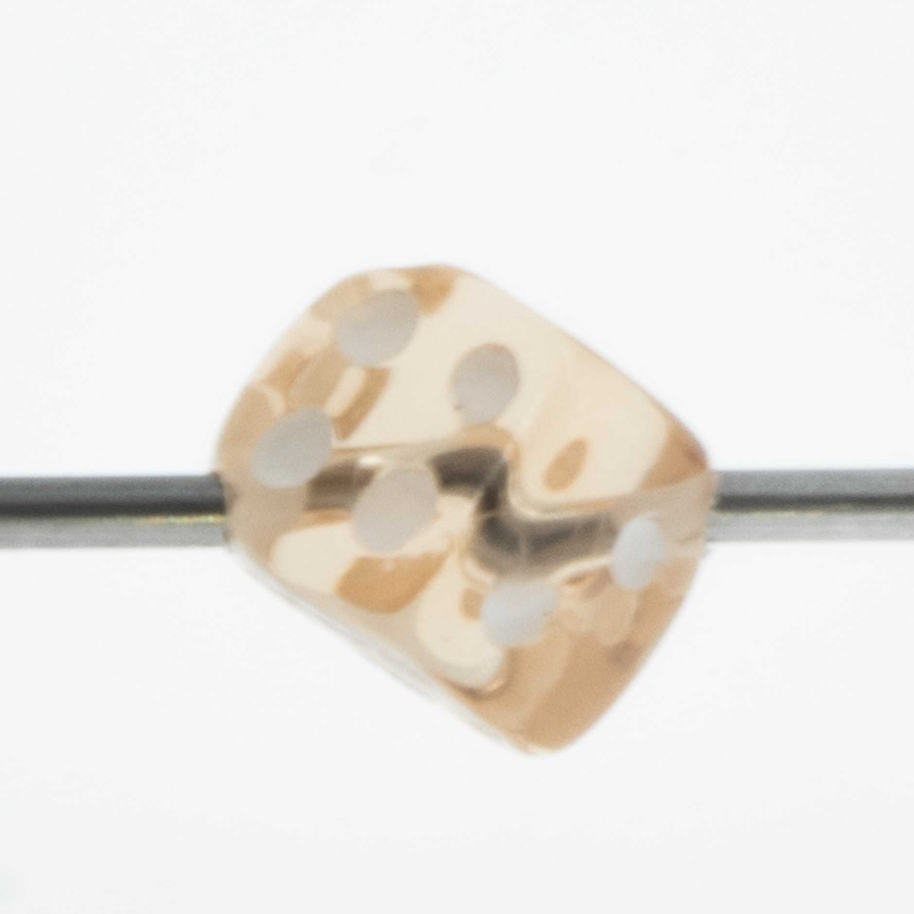  5mm Dice bead - camel brown / white Translucent, in