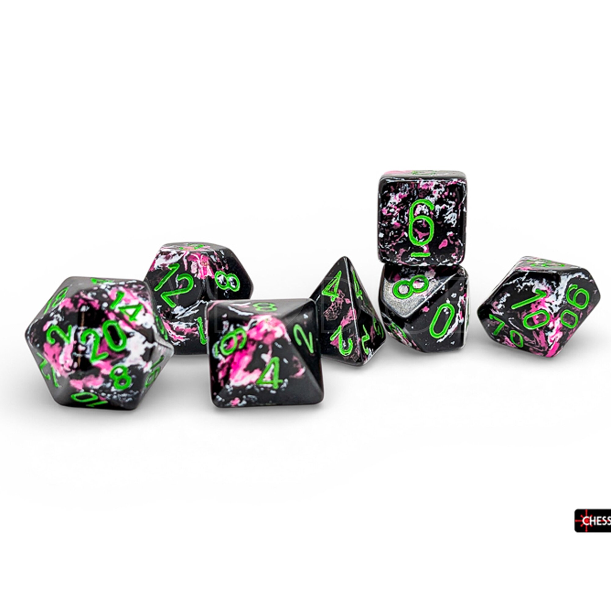 Brush™ Polyhedral Paintball™ / green 7-Würfel Set