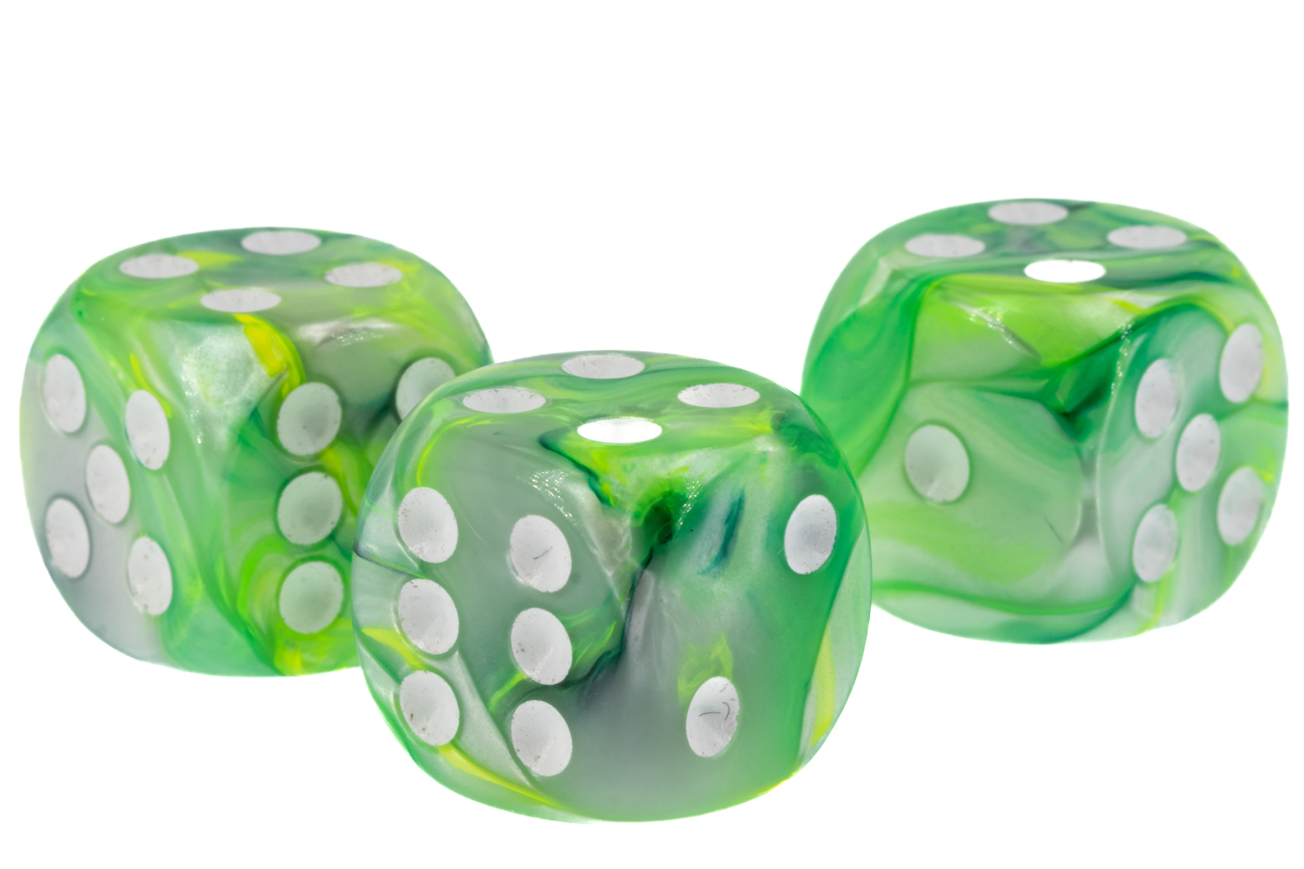 16mm Würfel in Serica grün / weiss