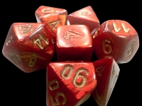 Mini-hedral Scarab® Polyhedral Scarlet / Gold 7-Würfel Set