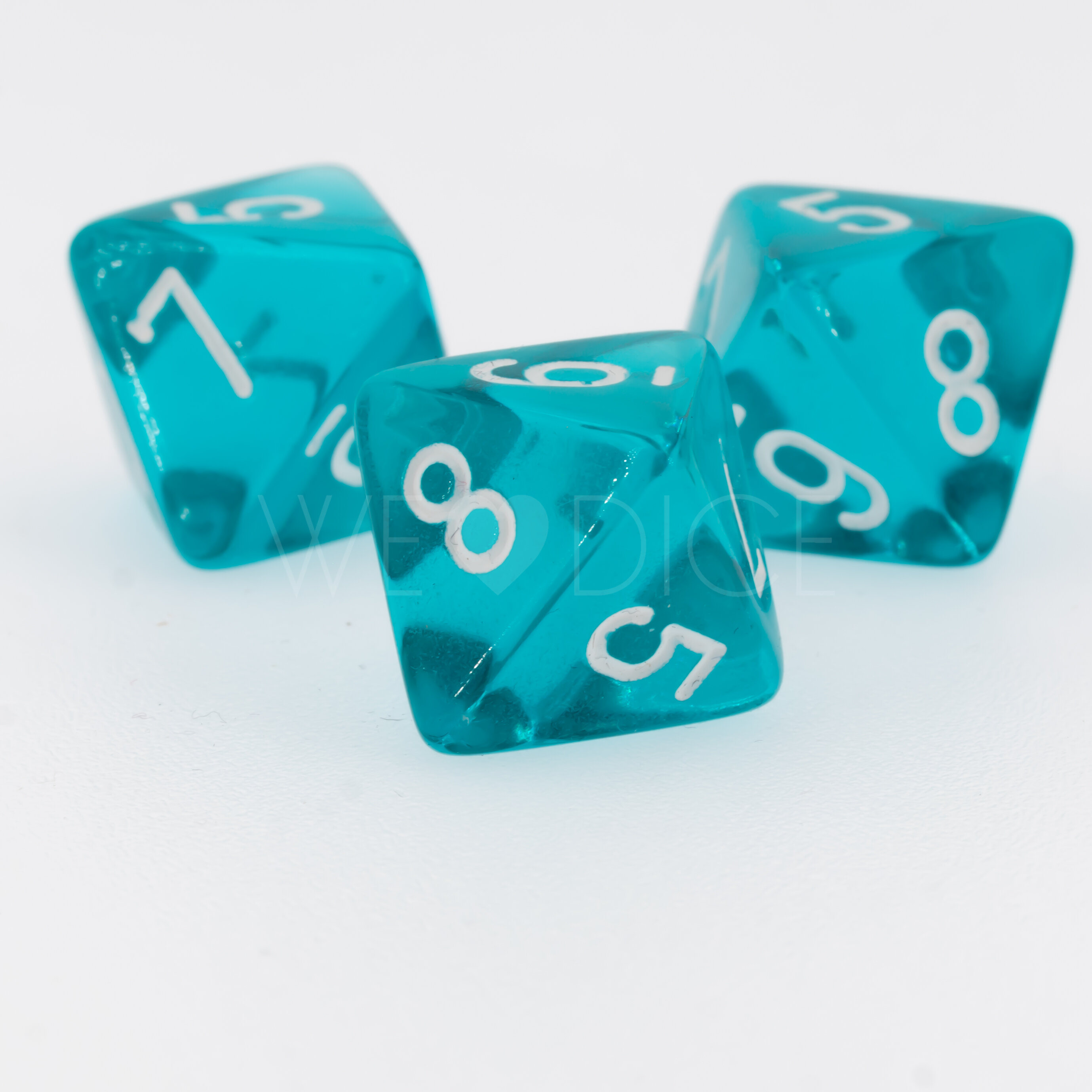 Transparent Türkis / weiß  W8