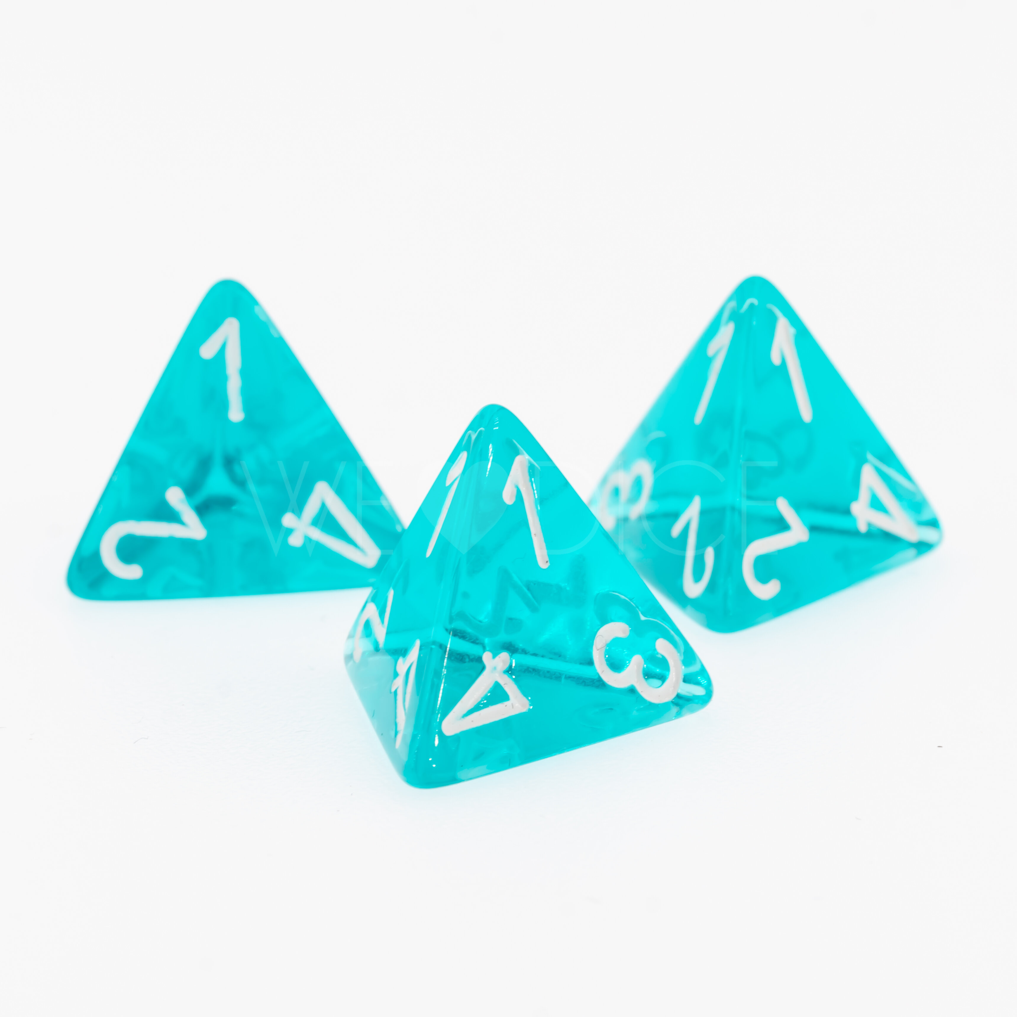 Transparent Türkis / weiß  W4