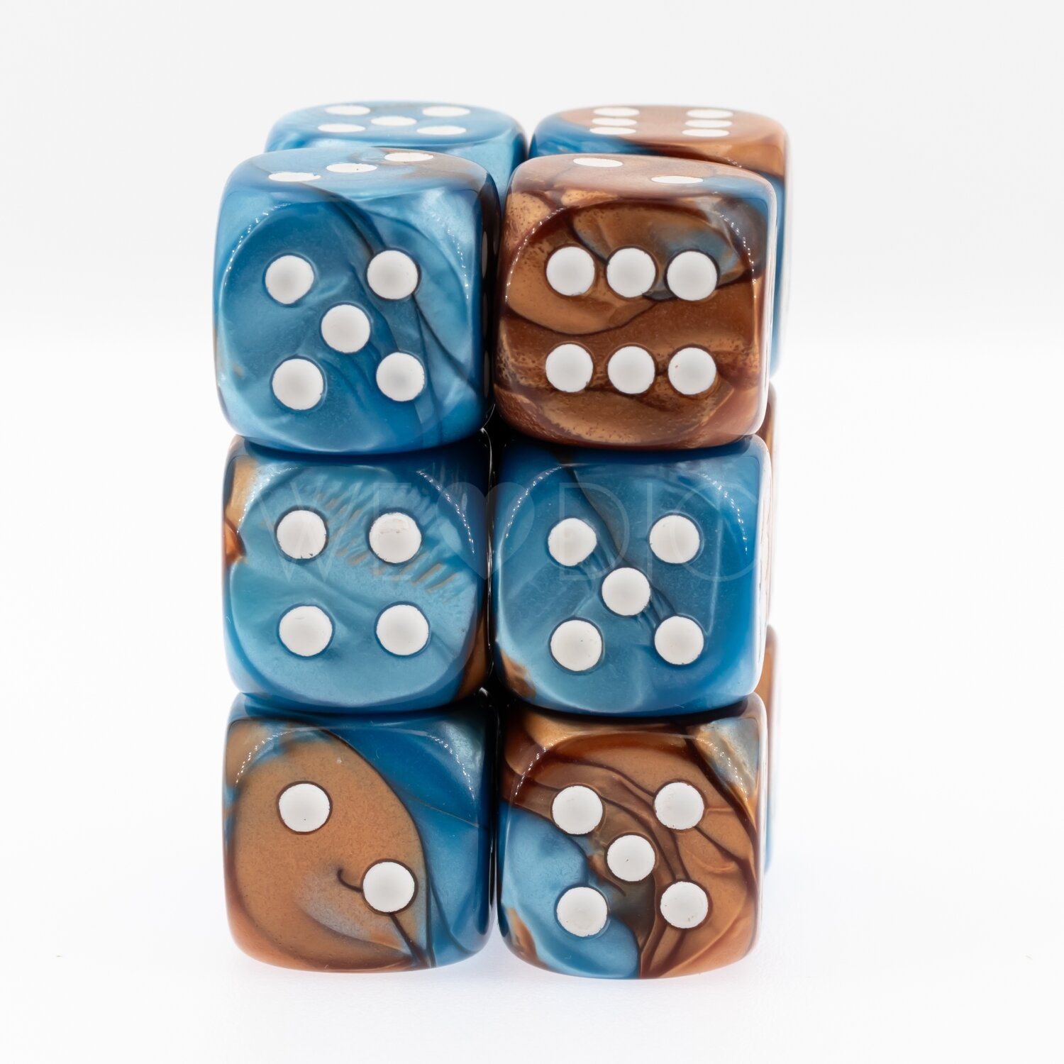 2-Ton kupfer blau / weiß 18mm W6 Set (12 Stück)