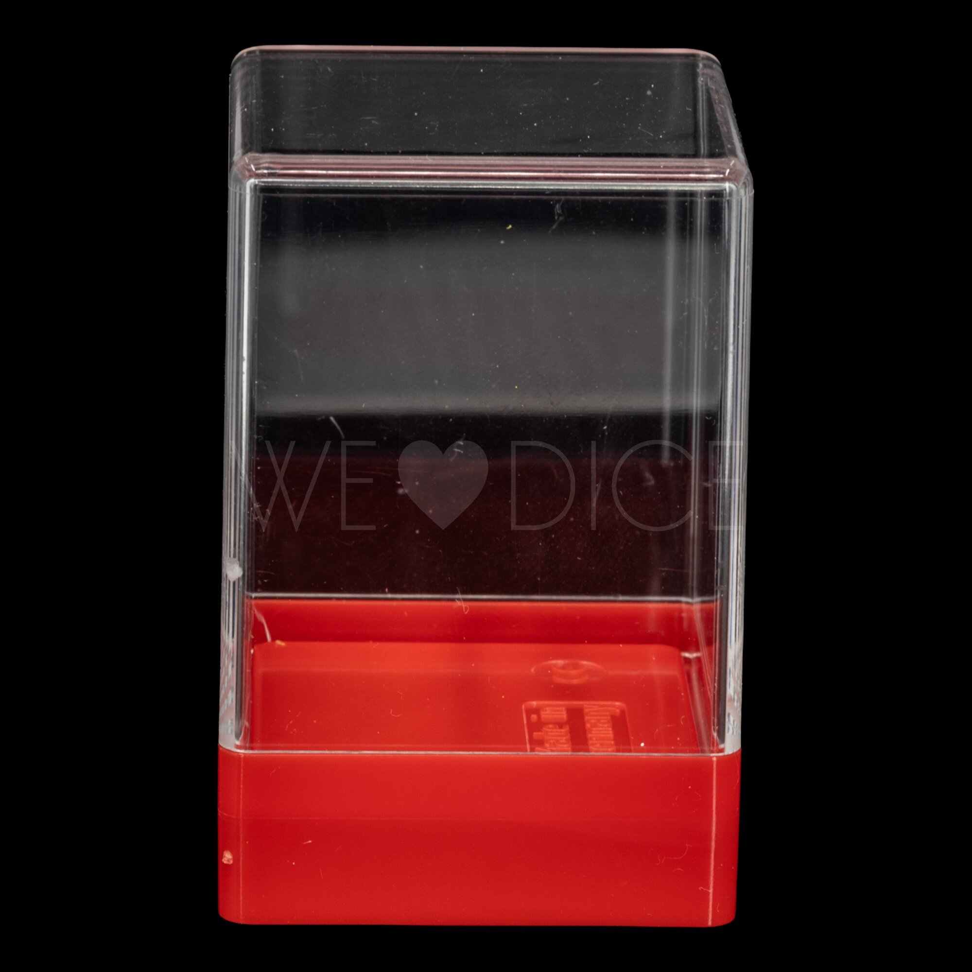 Würfelbox Transparent mit Boden in rot