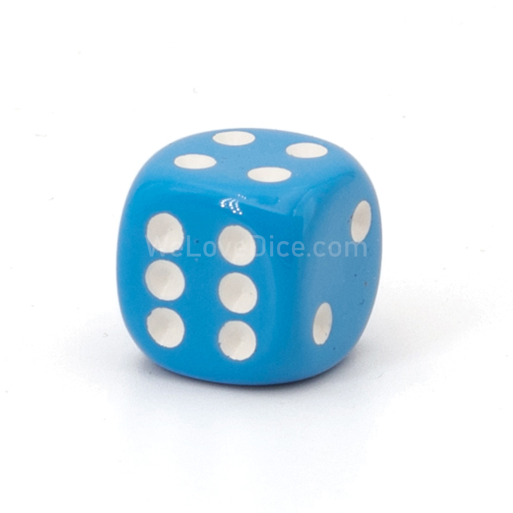 16mm  D6 Dice in light blue / white