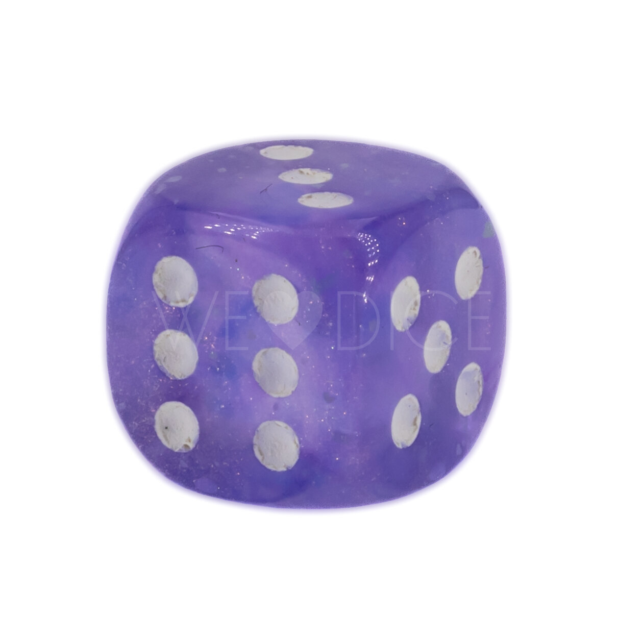 Borealis® Lila / weiß 12mm W6 Würfel mit Punkten (1 Stück)