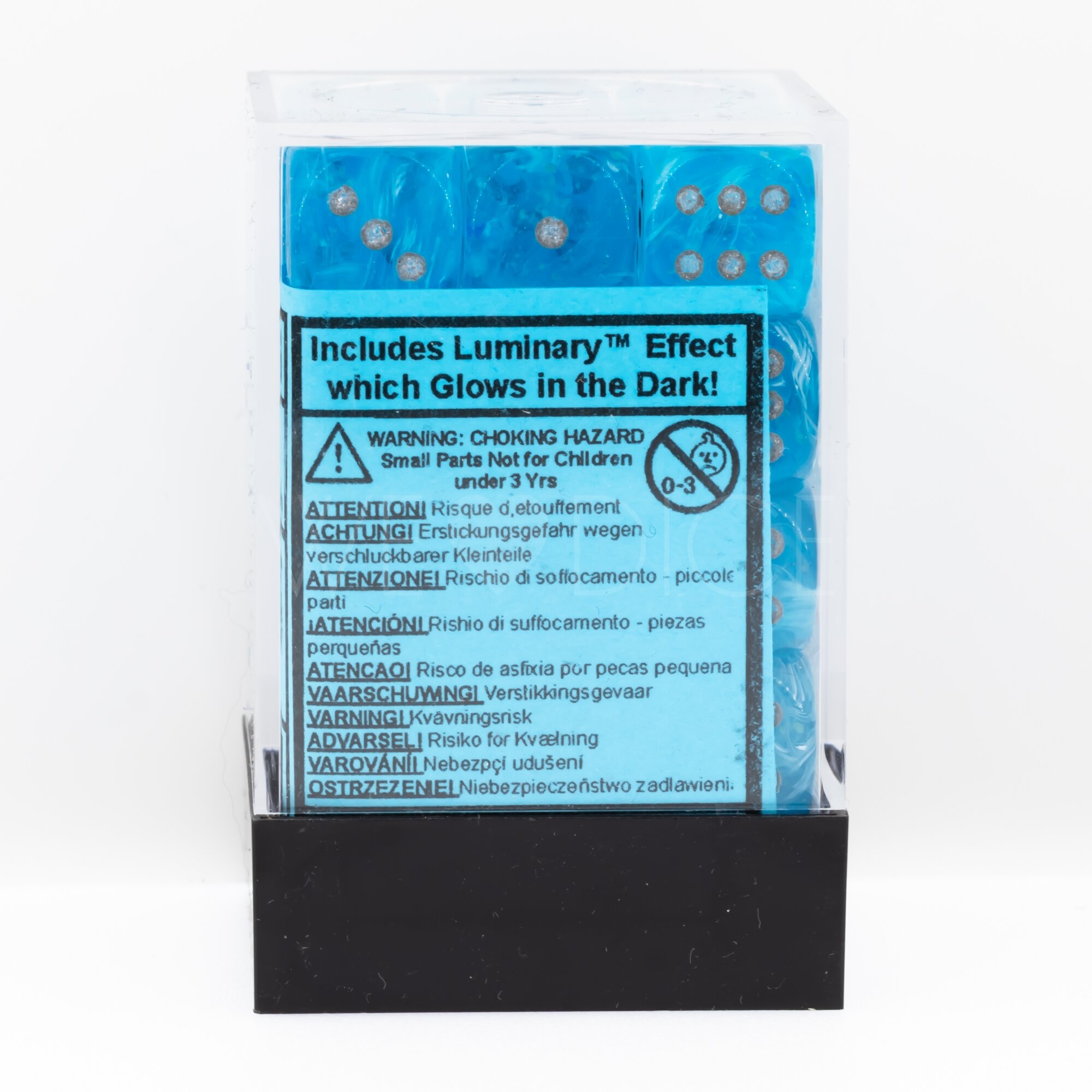 Luminary™ Himmel / silber 12mm W6 Würfel Set (36 Würfel)