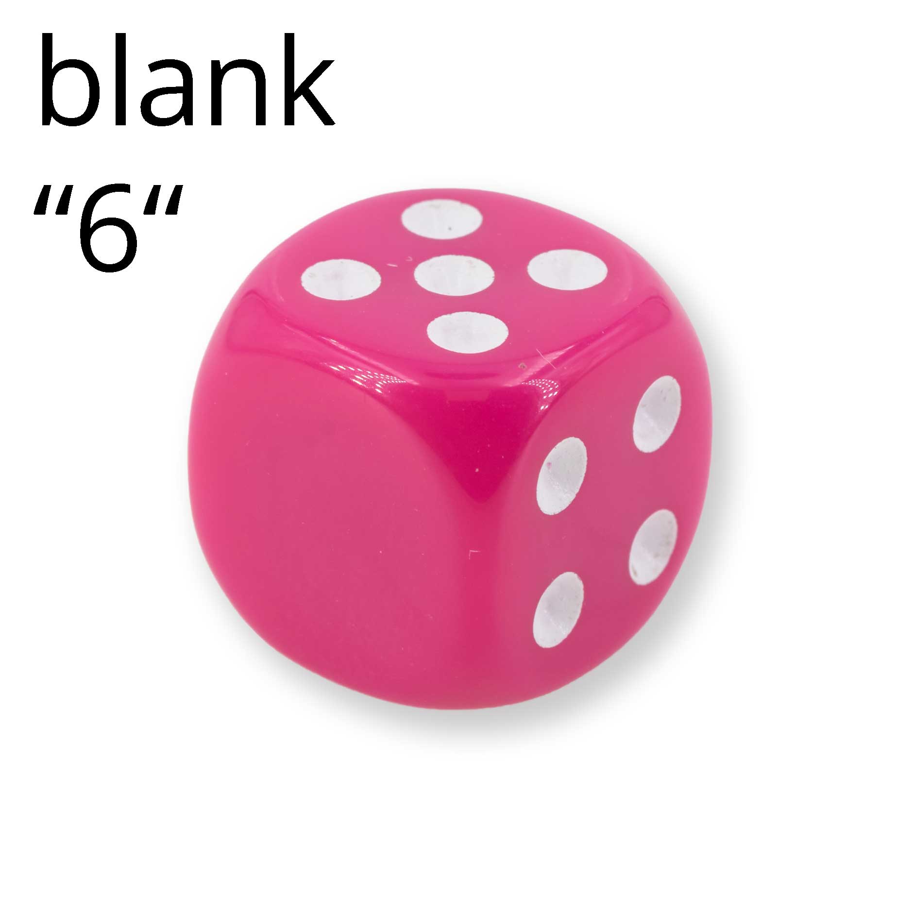 16mm Würfel in rosa / weiß Satt ohne "6"