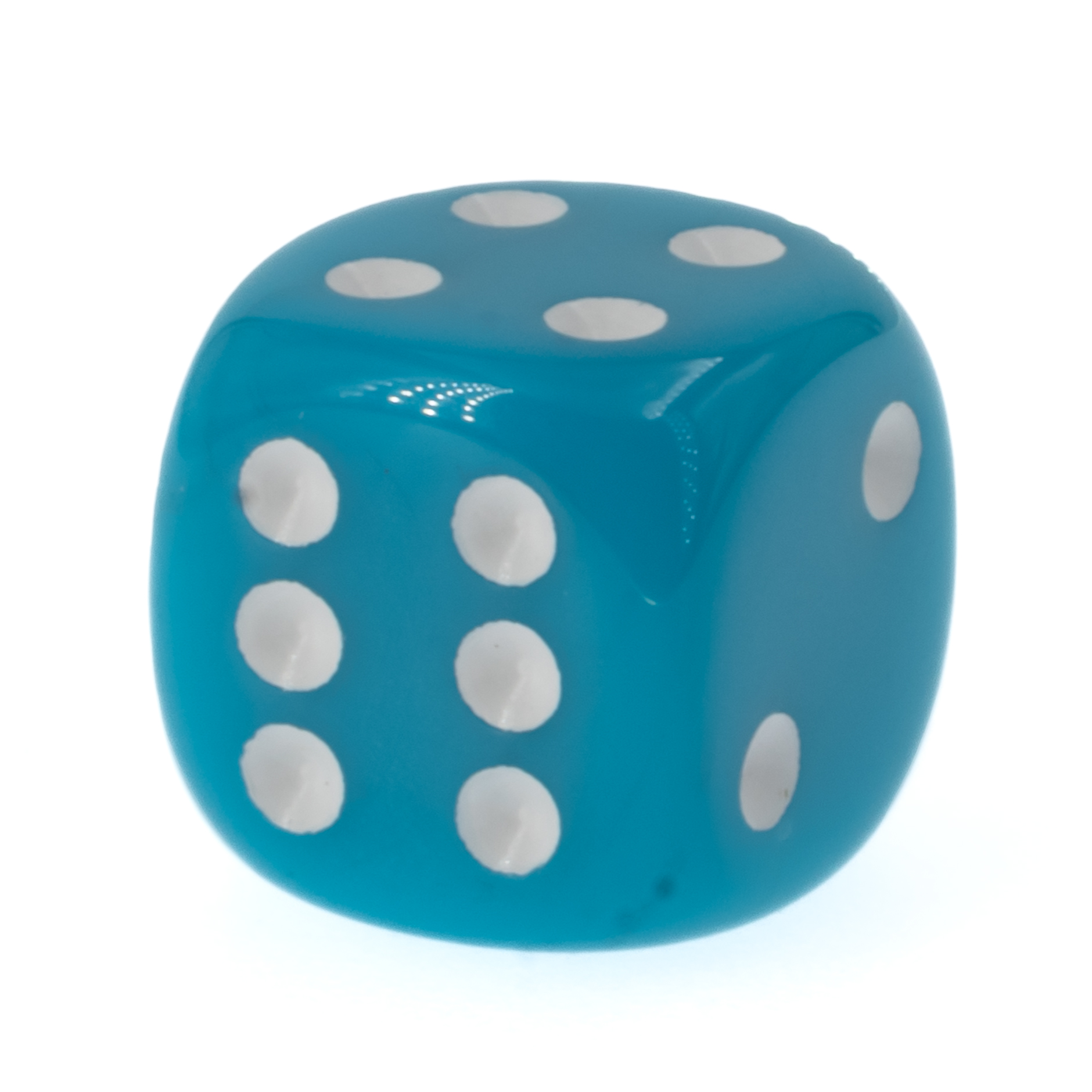 14mm W6 Würfel in türkis / weiss
