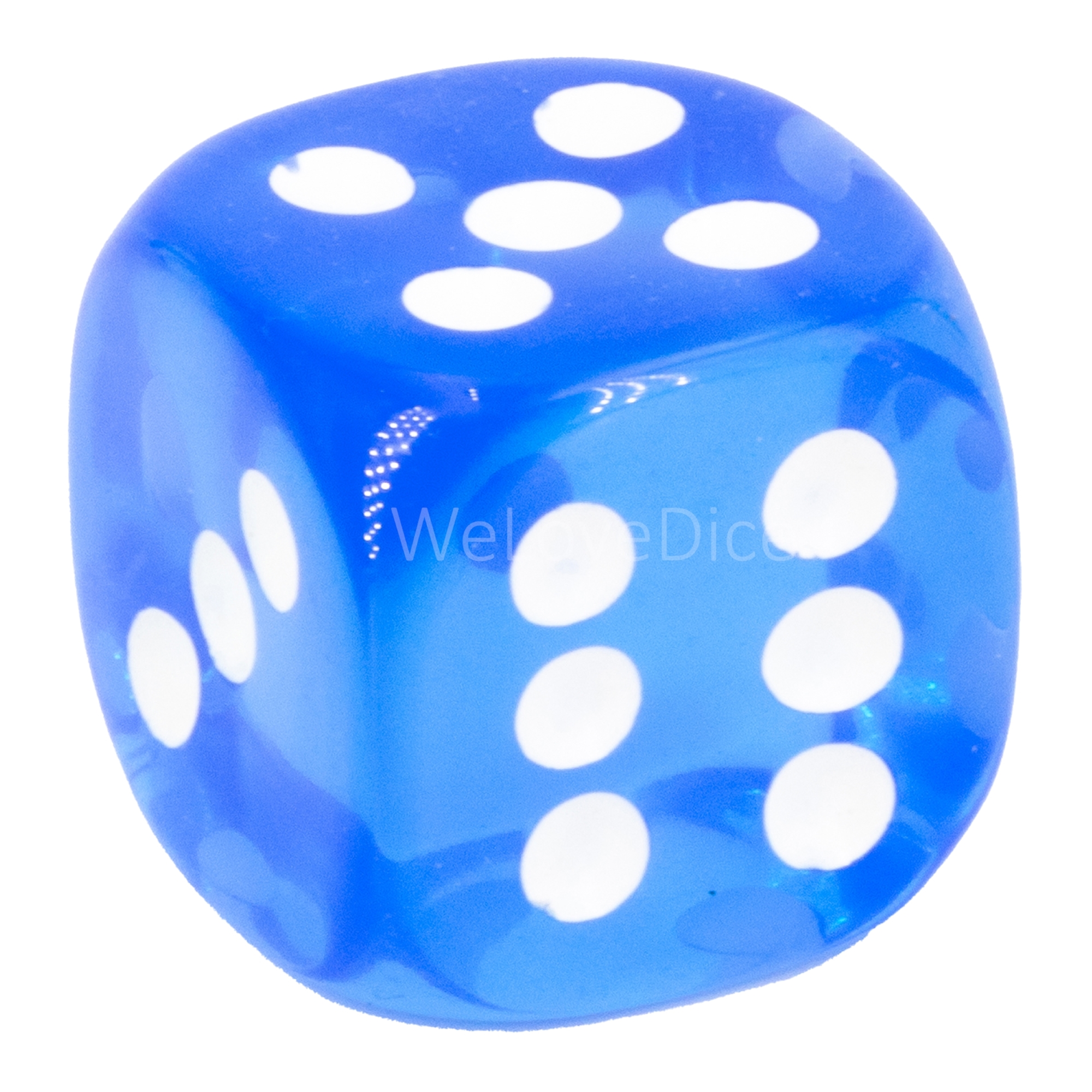 25mm  D6 Dice in cloud blue / white Translucent