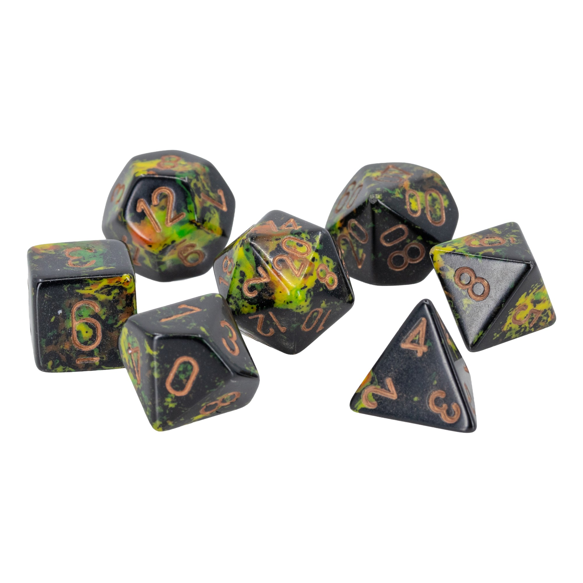 Brush™ Polyhedral Deep Forest™ / gold 7-Würfel Set