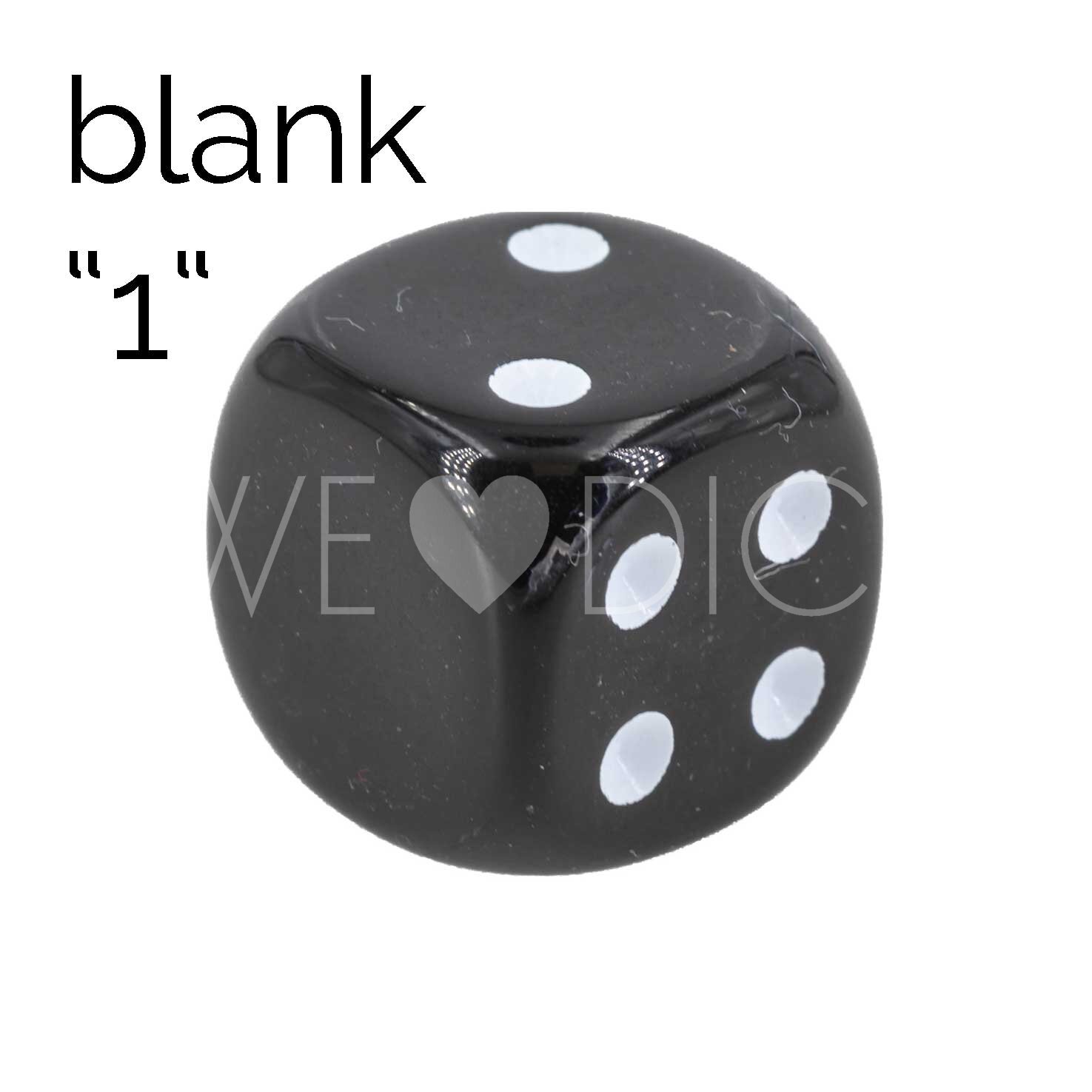 16mm Dice in black Opaque no "6"