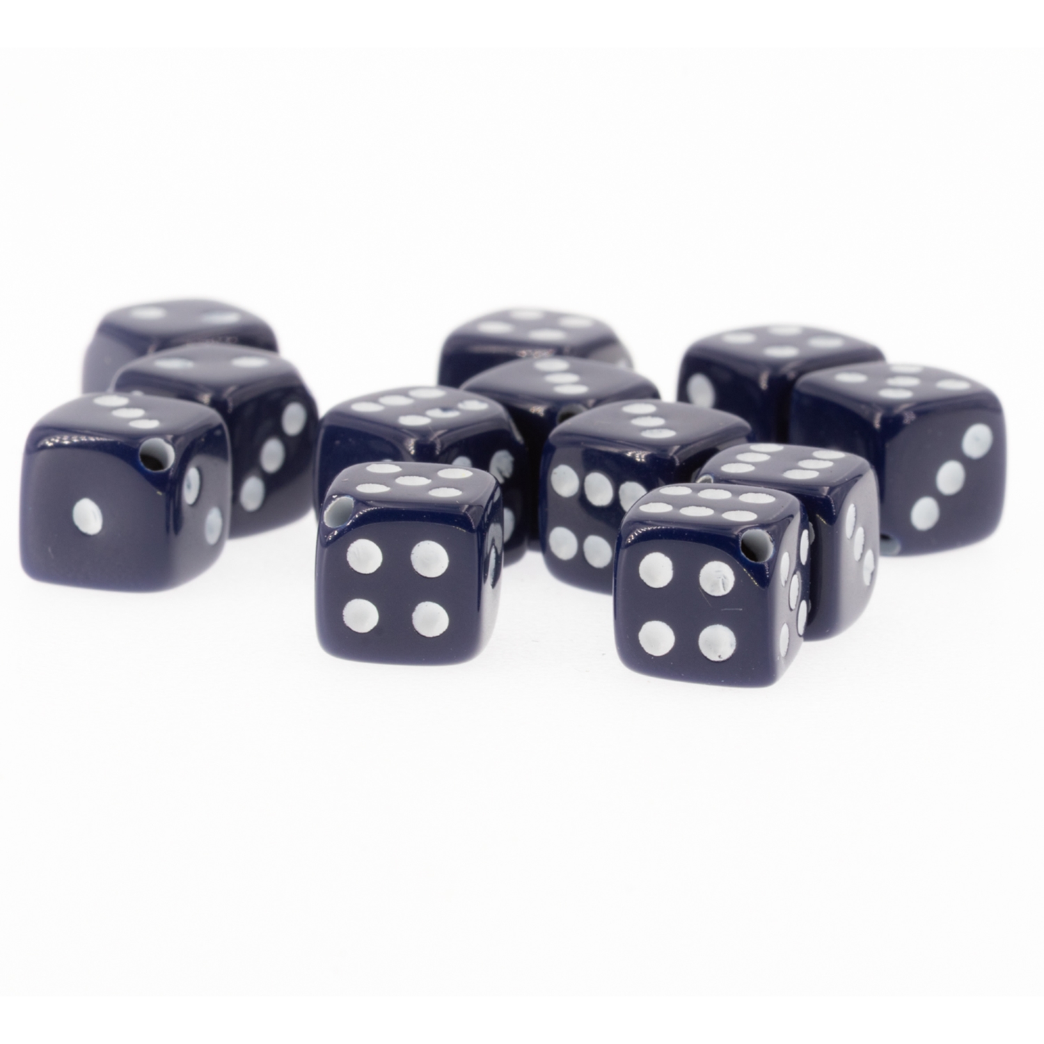  5mm Dice bead - dark blue / white Opaque, in