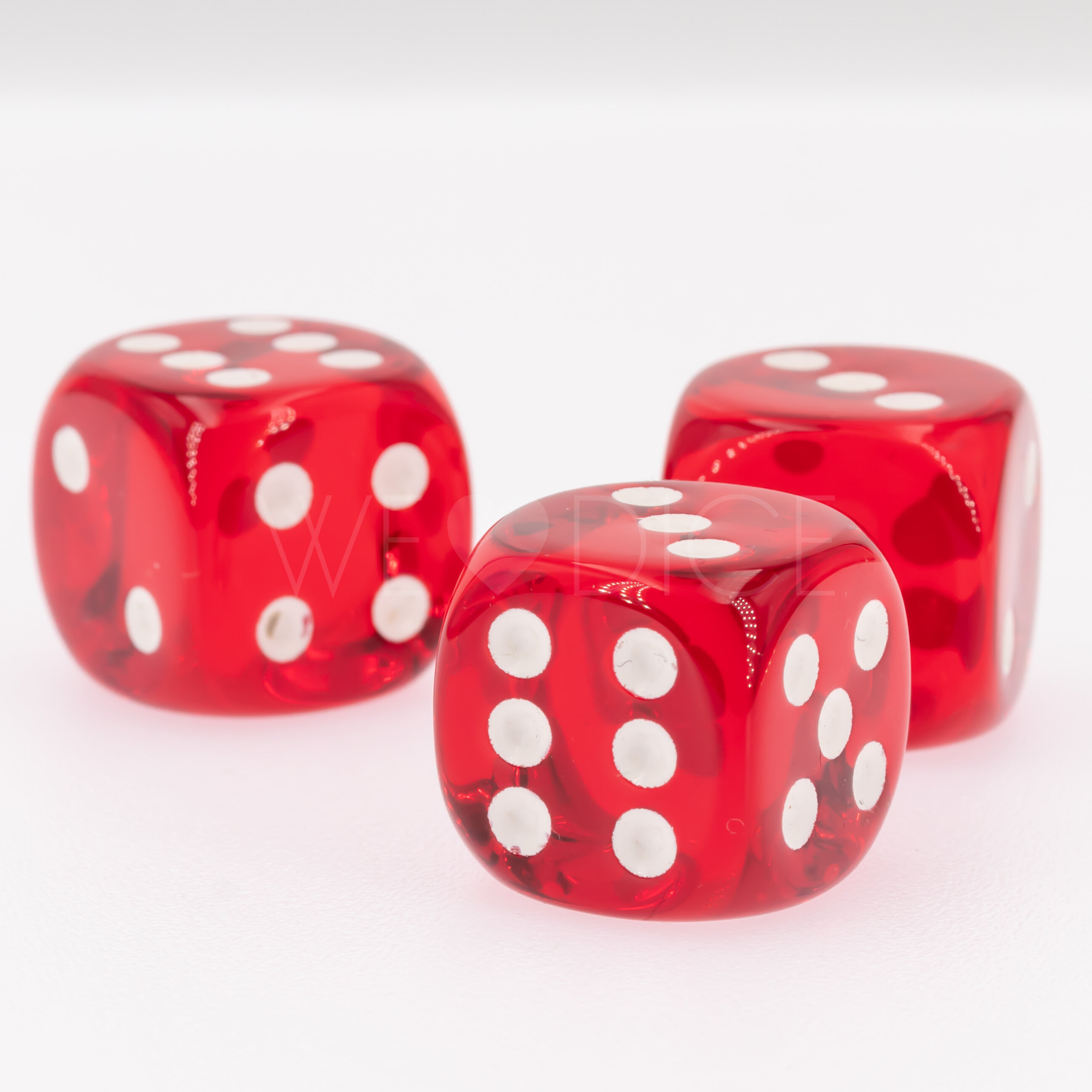 Translucent Red / white  D6