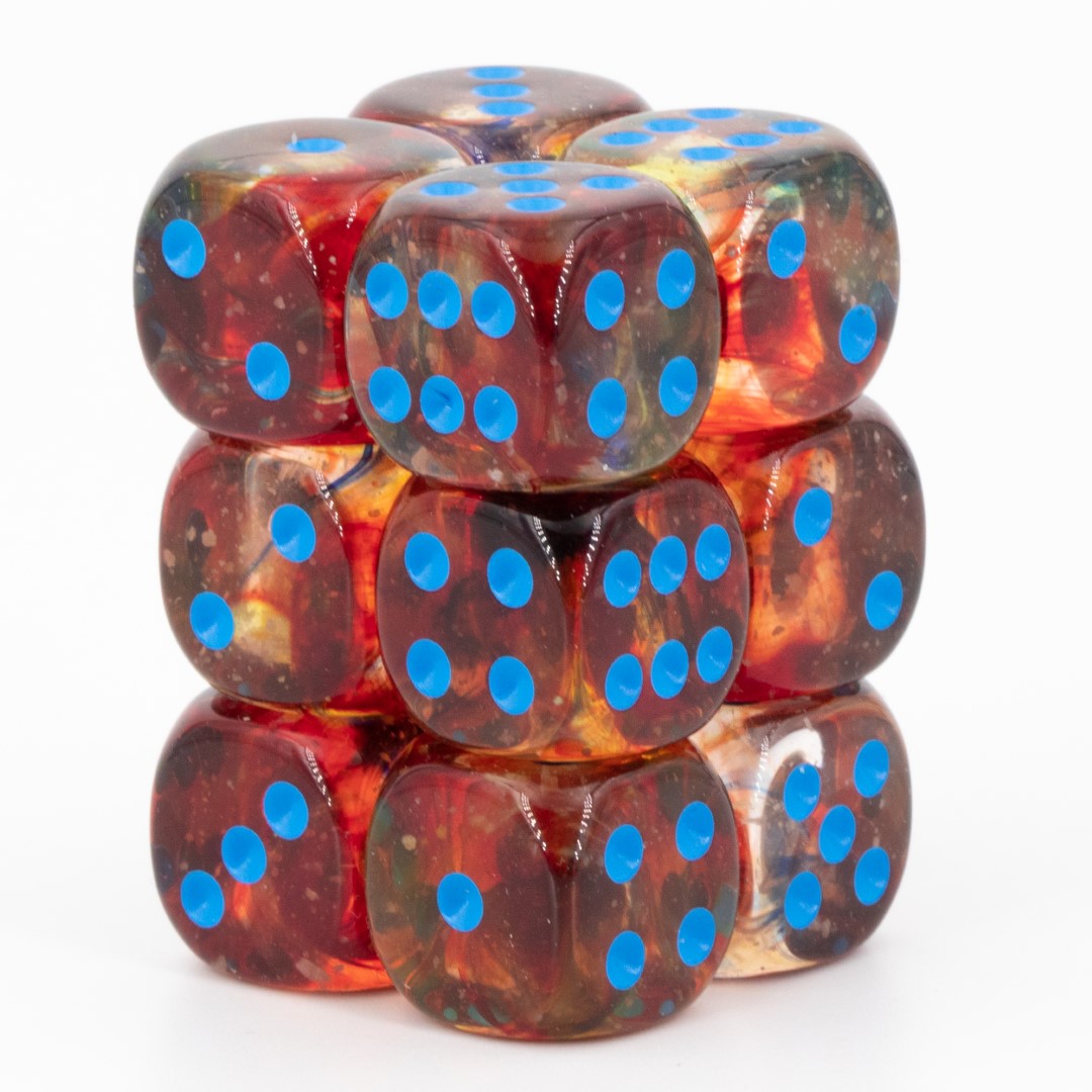 Nebula® Primary / blau 16mm W6 Würfel Set (12 Würfel)