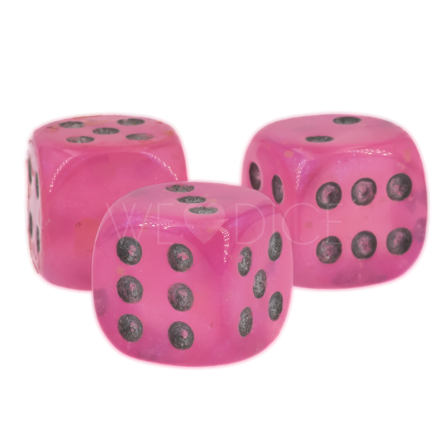 Borealis® Pink / silber 12mm W6 Würfel mit Punkten (1 Stück)