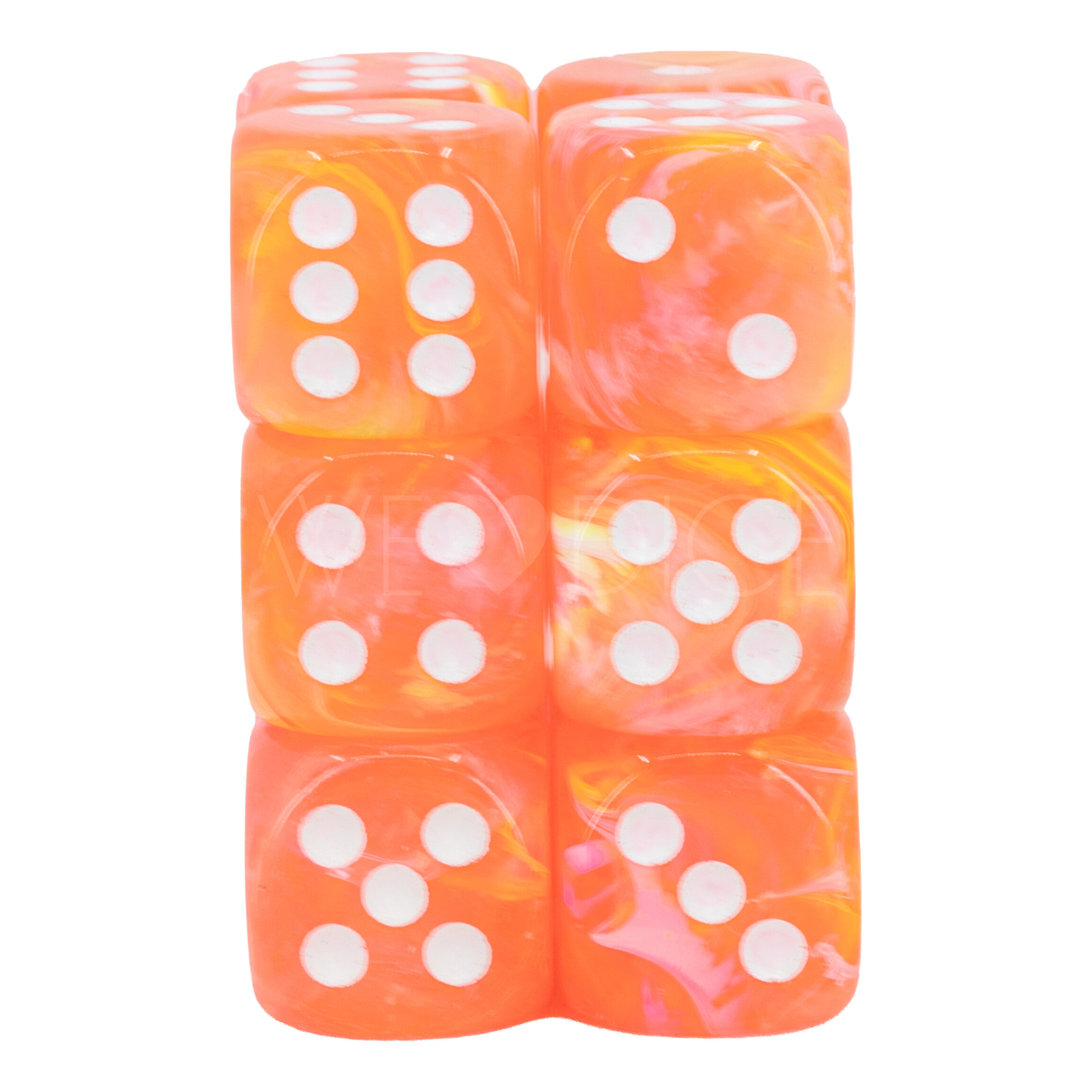 Festive® Dahlia / white 16mm D6 Dice Set (12 dice)