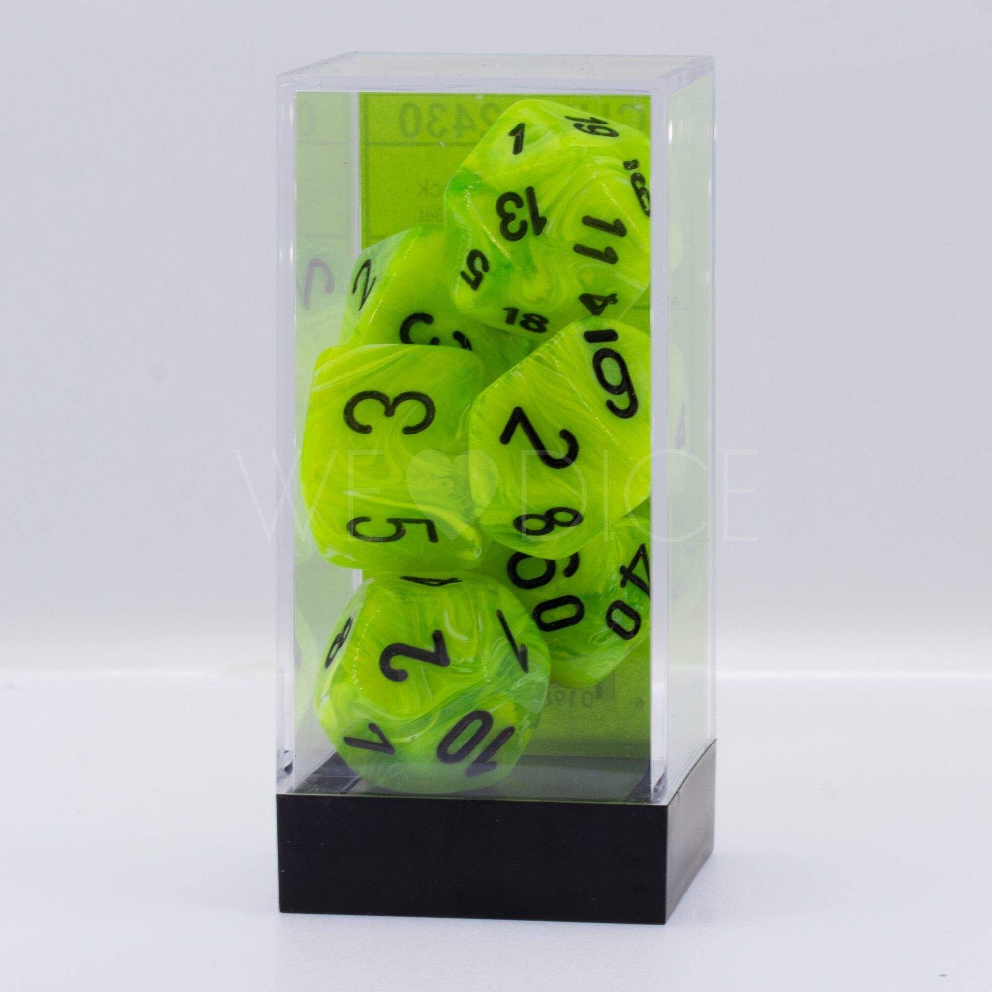 Vortex® Mega-hedral™  Polyhedral Bright Green / black 7-DieSet