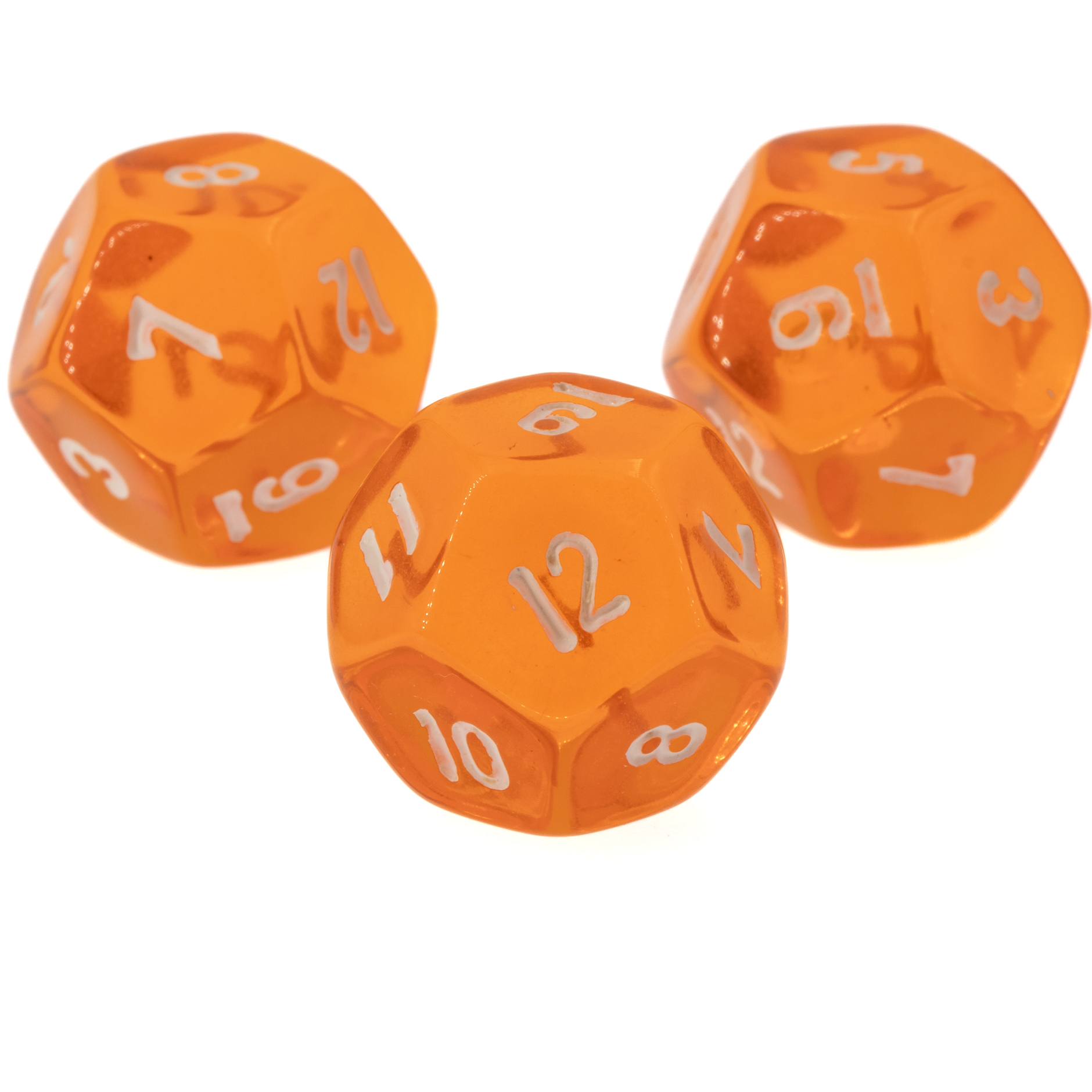 D12dice in orange / white translucent