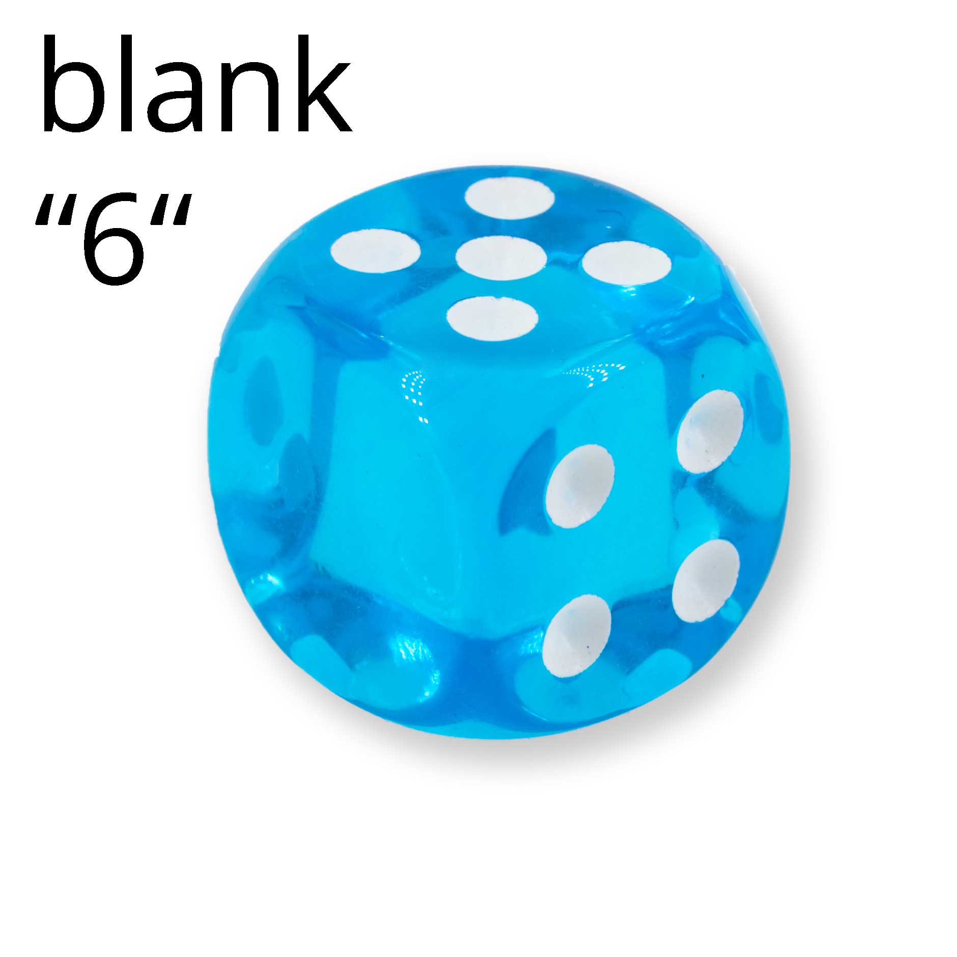 16mm Würfel in türkisblau / weiß Transparent ohne "6"