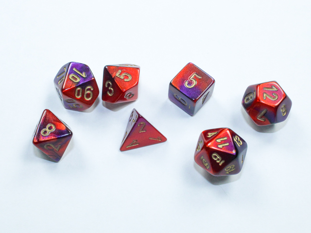 Gemini® Mini-hedral Polyhedral Purple-Red / gold 7-DieSet