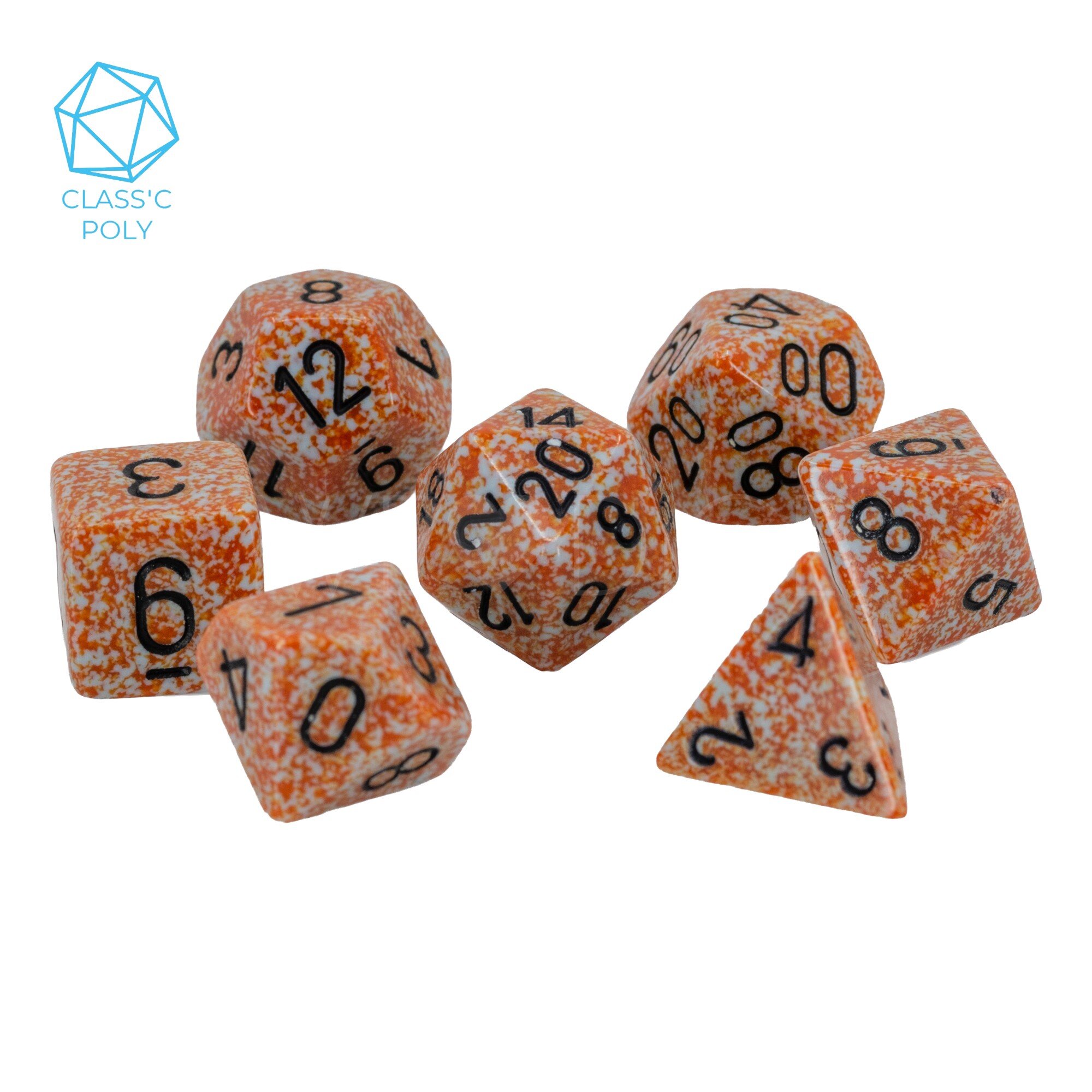 Speckled® Polyhedral Rust / black 7-Würfel Set