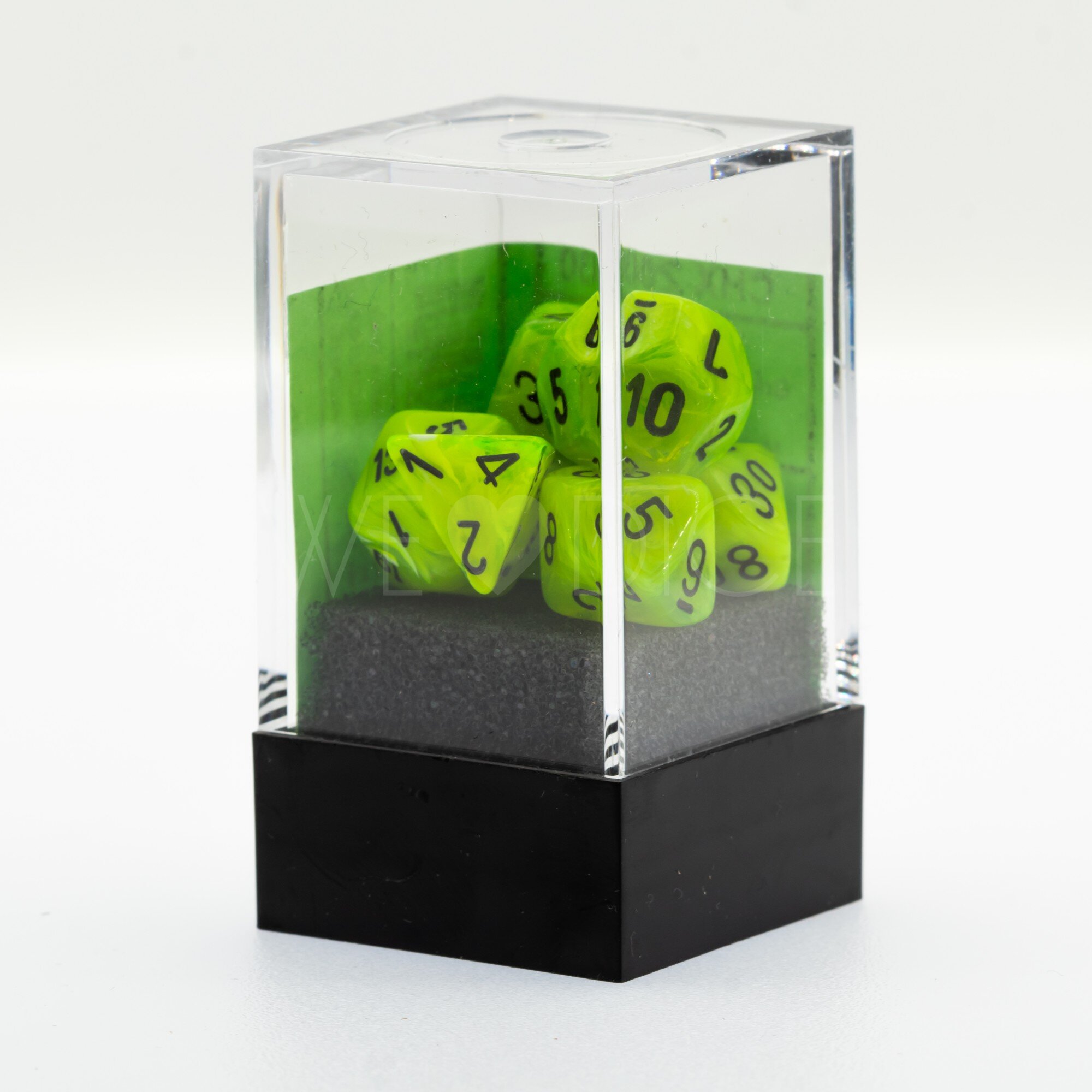 Vortex® Mini-hedral Polyhedral Bright Green / black 7-DieSet