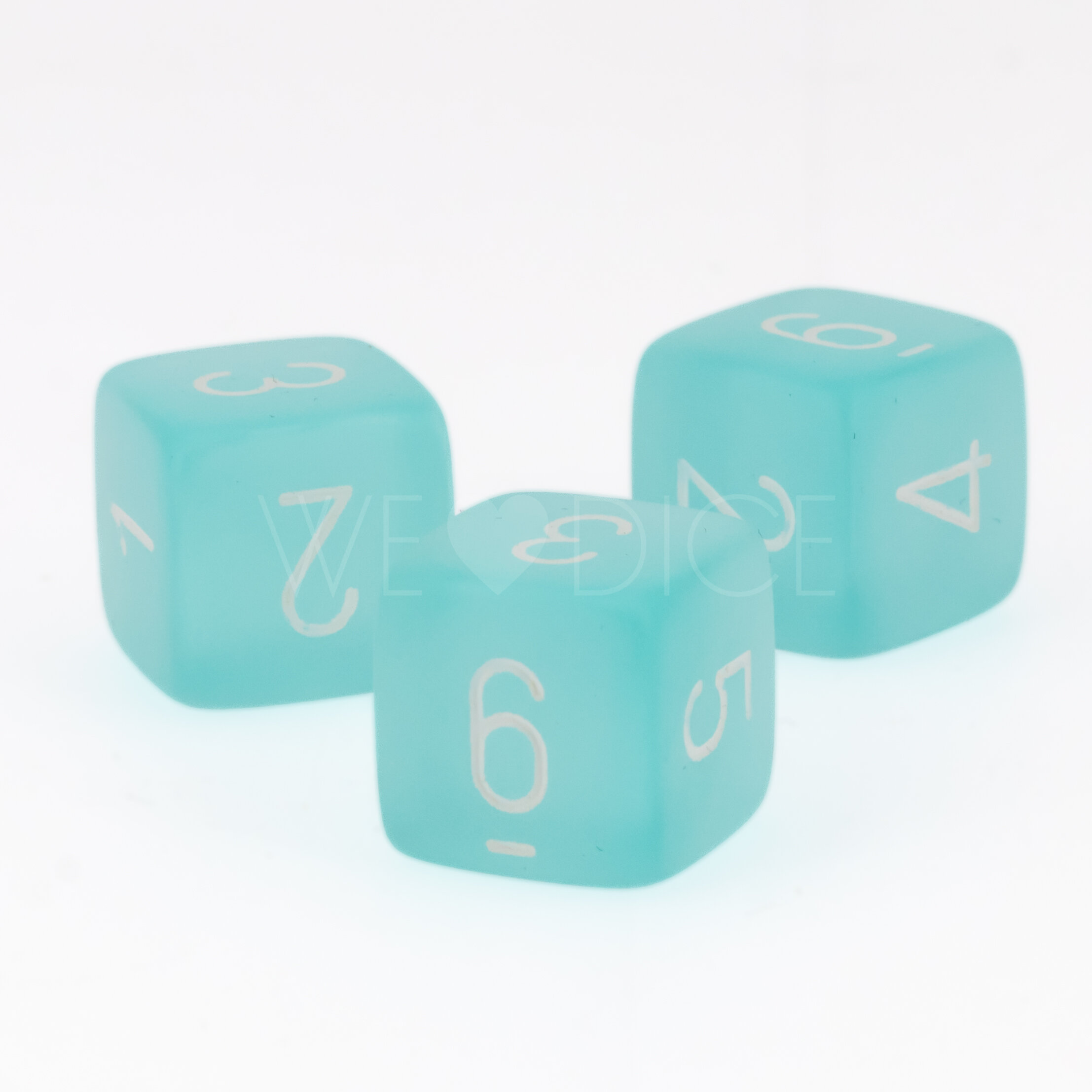 Frosted Teal / white  D6 