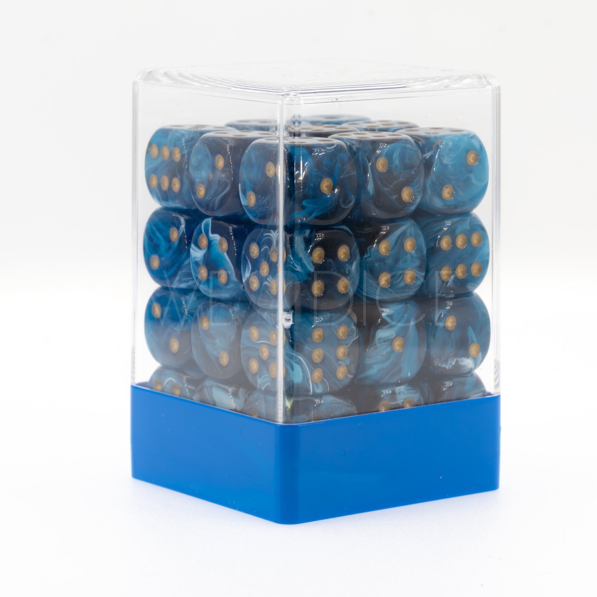Maro midnight blue / gold 12mm D6 Dice Set  (36Pcs)