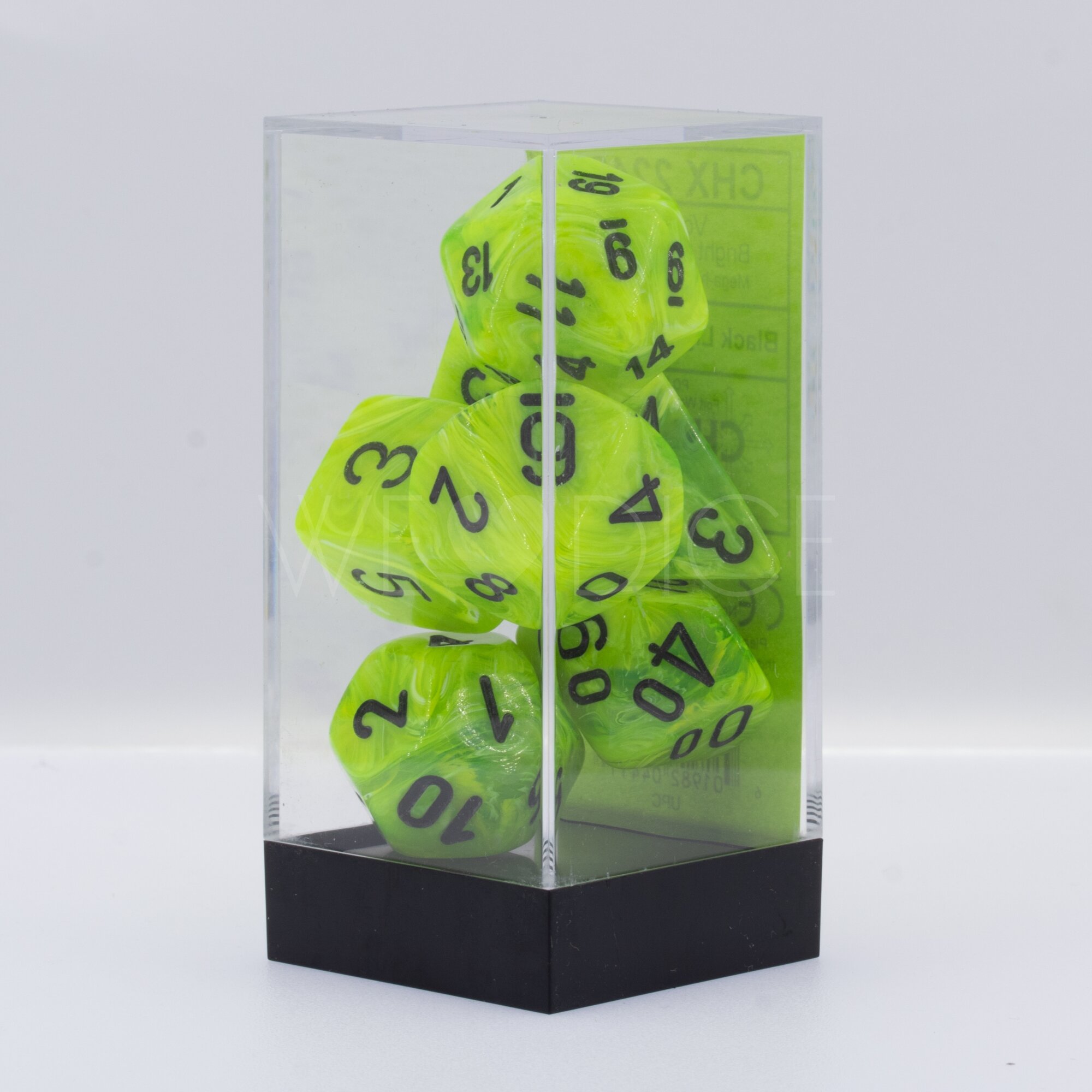 Vortex® Mega-hedral™  Polyhedral Bright Green / black 7-DieSet
