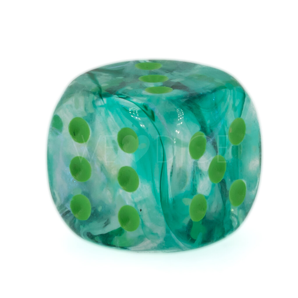 Borealis® Kelp / hellgrün 12mm W6 Würfel mit Punkten (1 Stück)