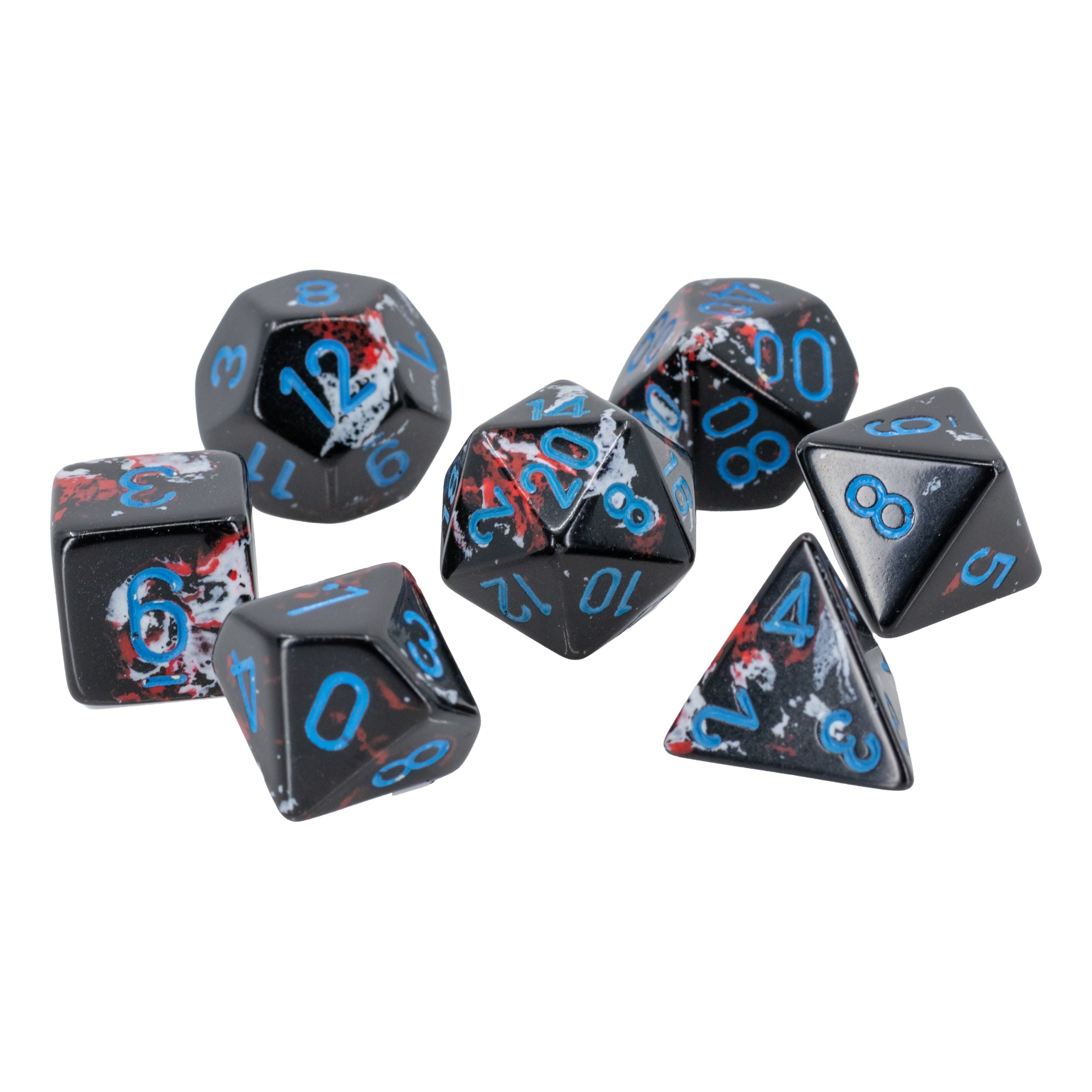 Brush™ Polyhedral Dark Side™ / blue 7-Würfel Set